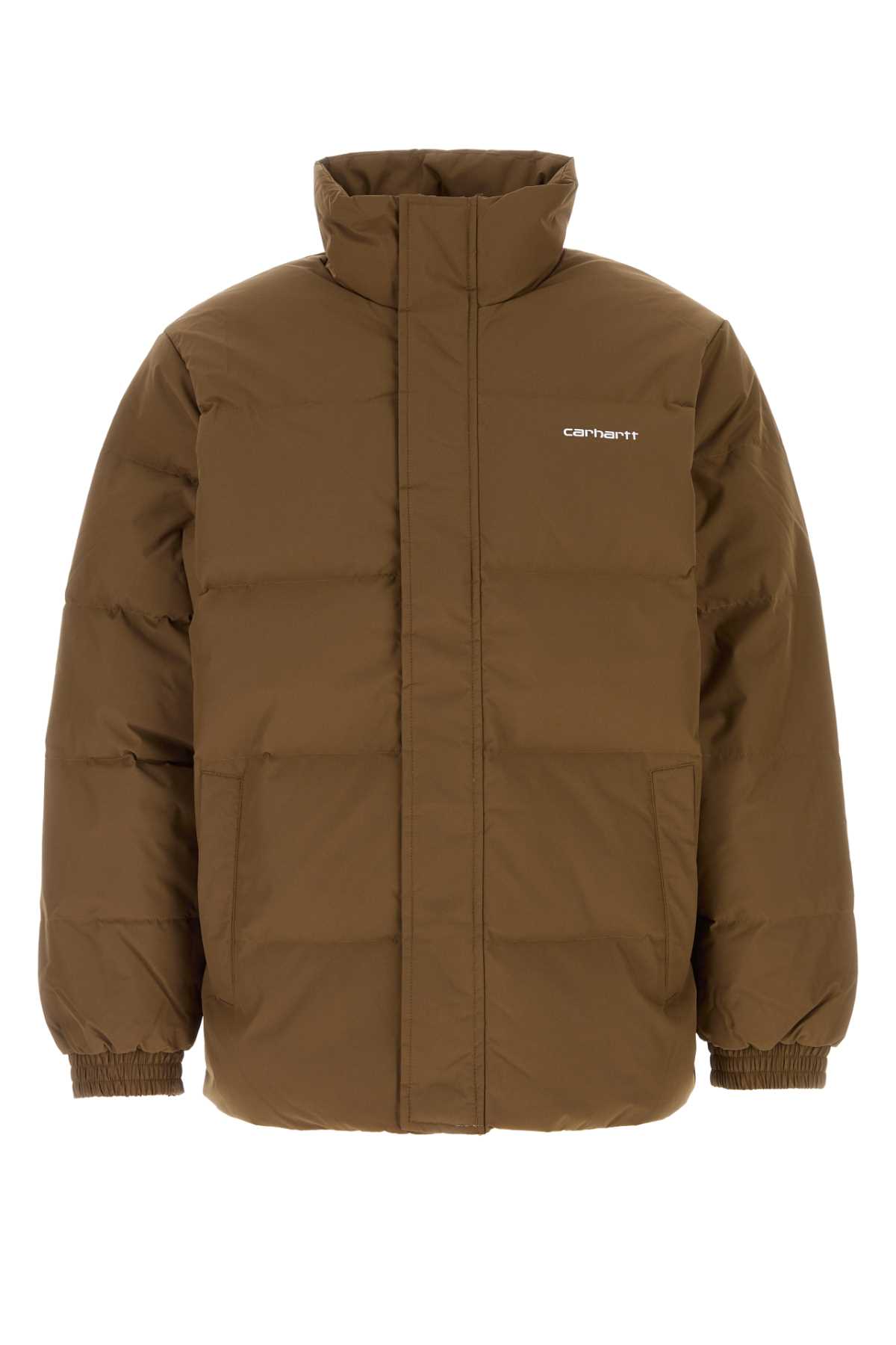 Shop Carhartt Chocolate Polyester Danville Jacket In Chocolatewhite