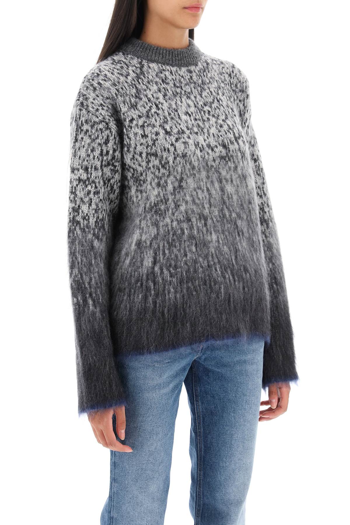 Shop Off-white Arrow Mohair Sweater In Dark Grey (grey)