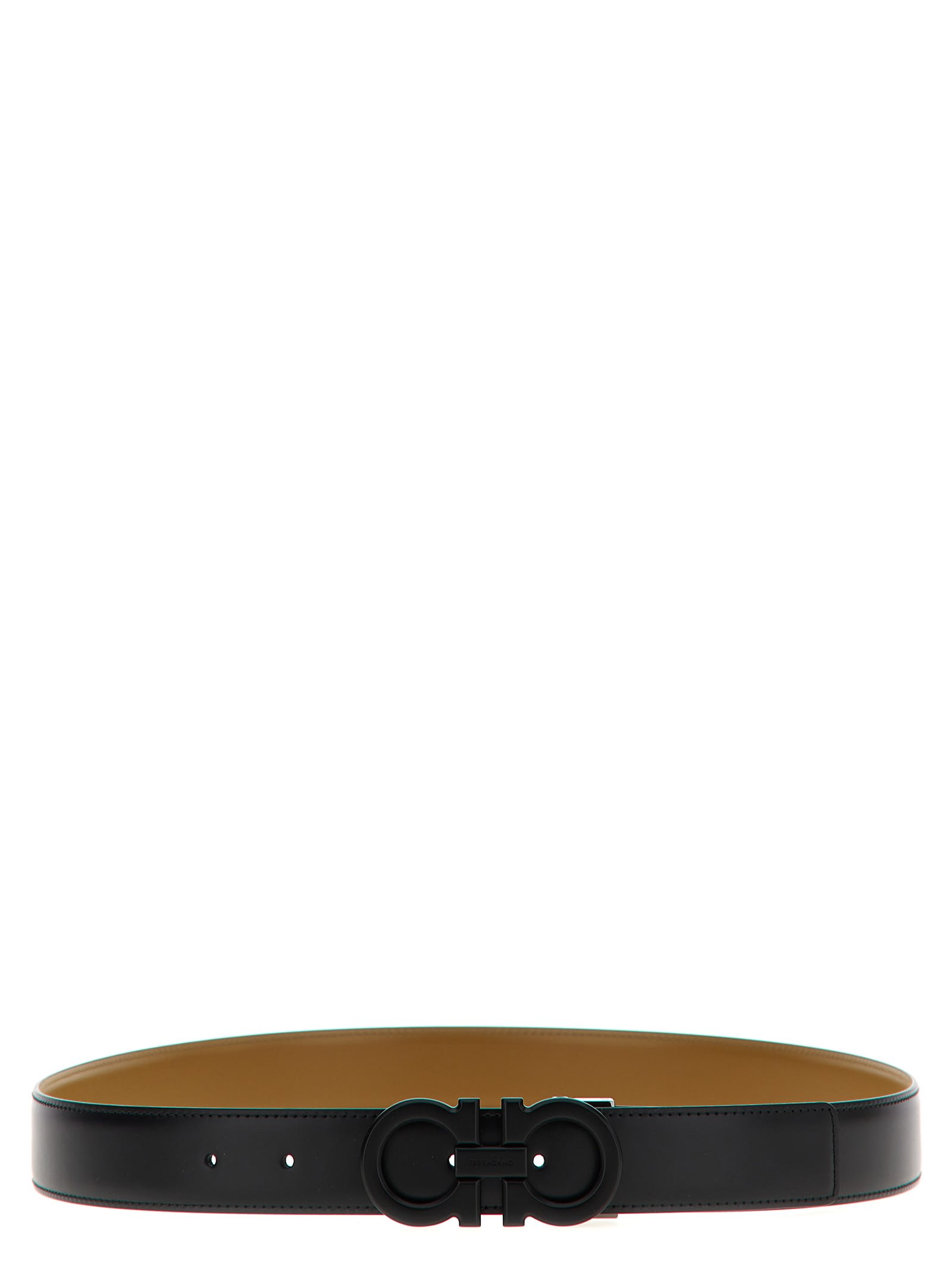 Ferragamo Reversible Gancini Belt In Black