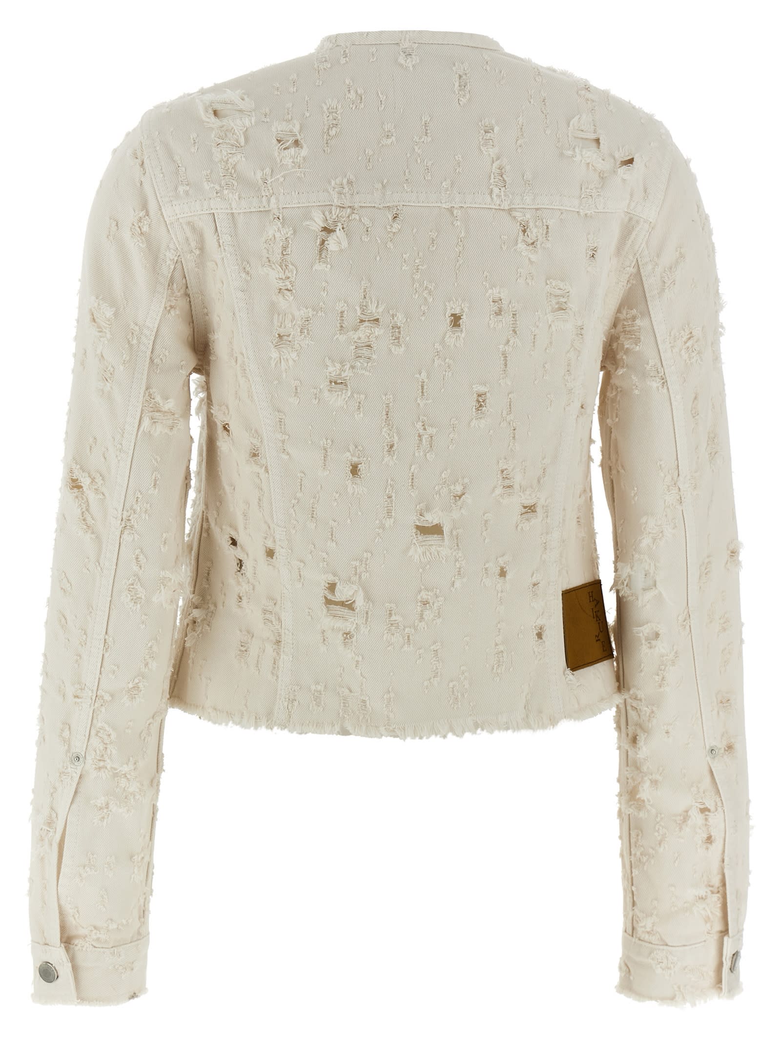 Haikure White Jacket With Rips In Sandshell