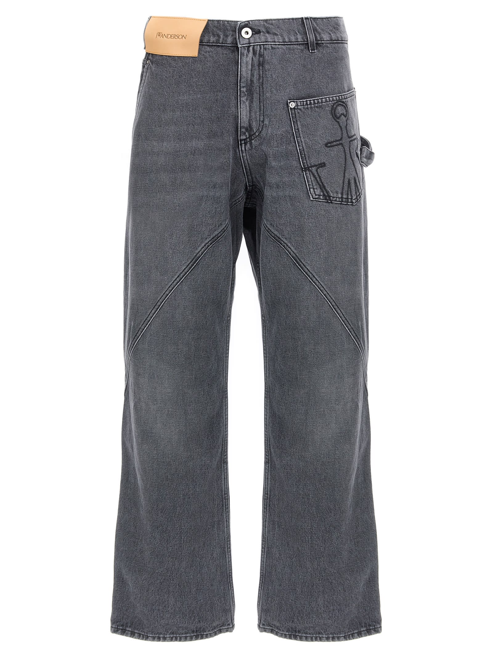 Jw Anderson Twisted Workwear Jeans In Black