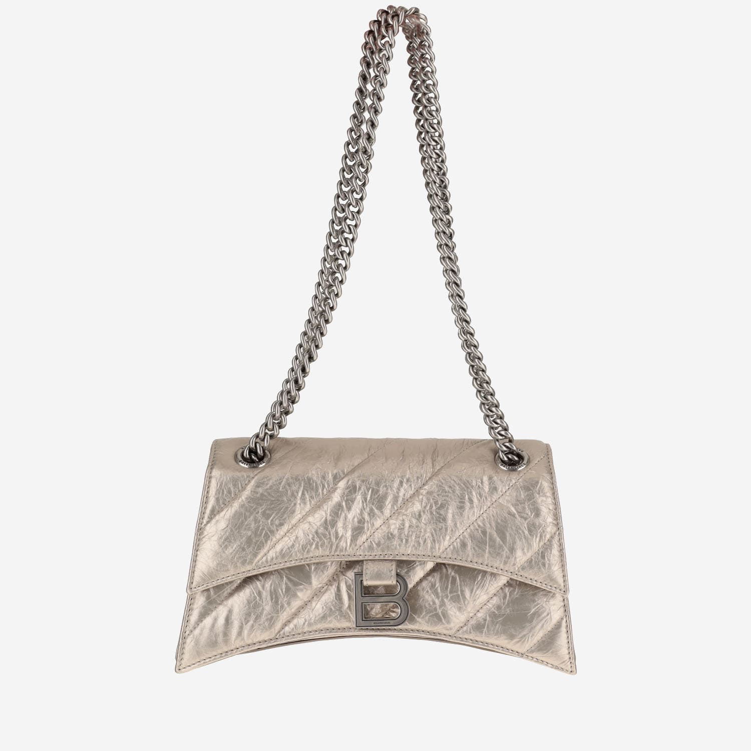 Balenciaga Small Quilted Crush Chain Bag In Stone Beige