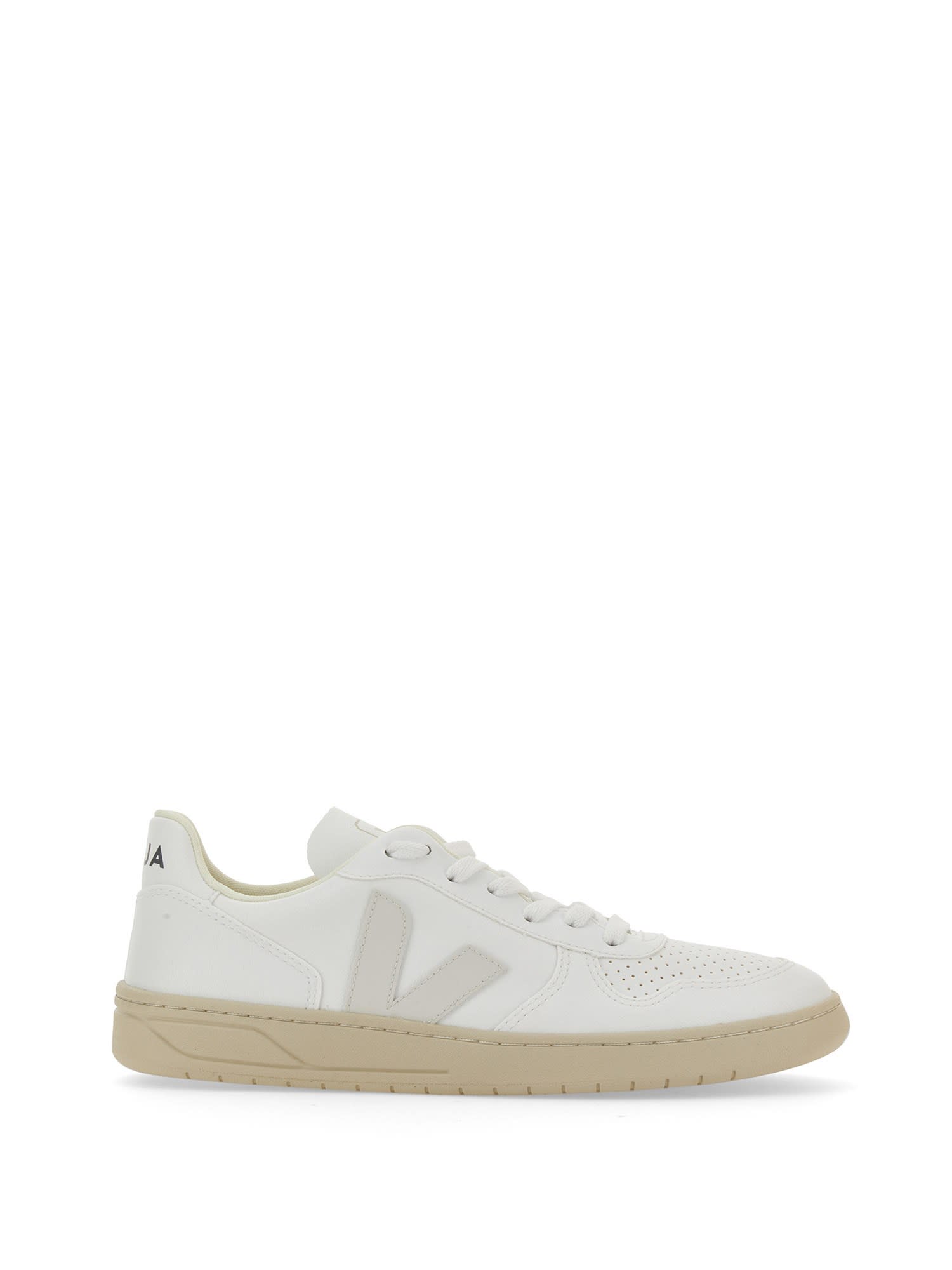 Shop Veja Sneaker V-10 In Full White