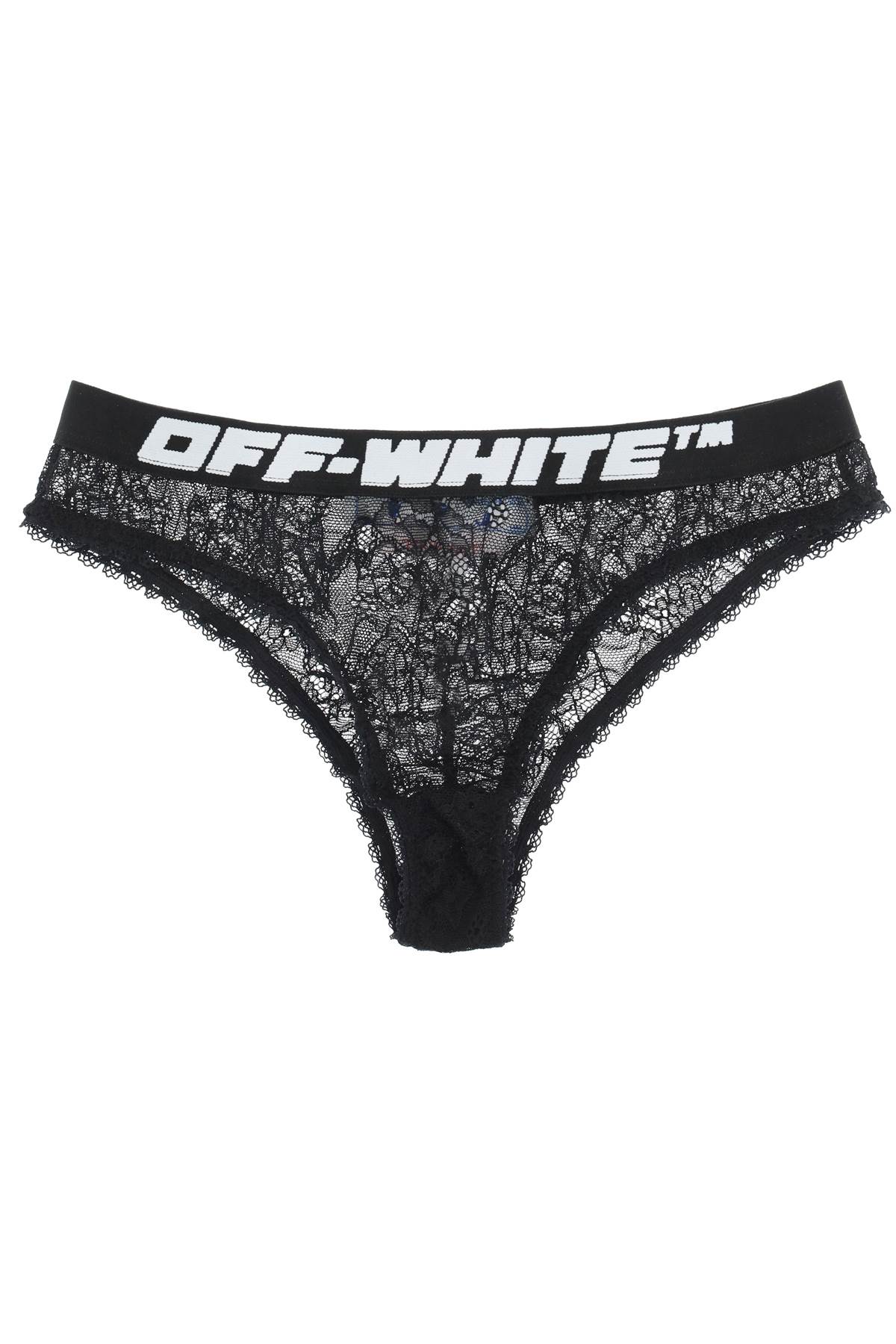 Off-White Lace Briefs With Logo Band