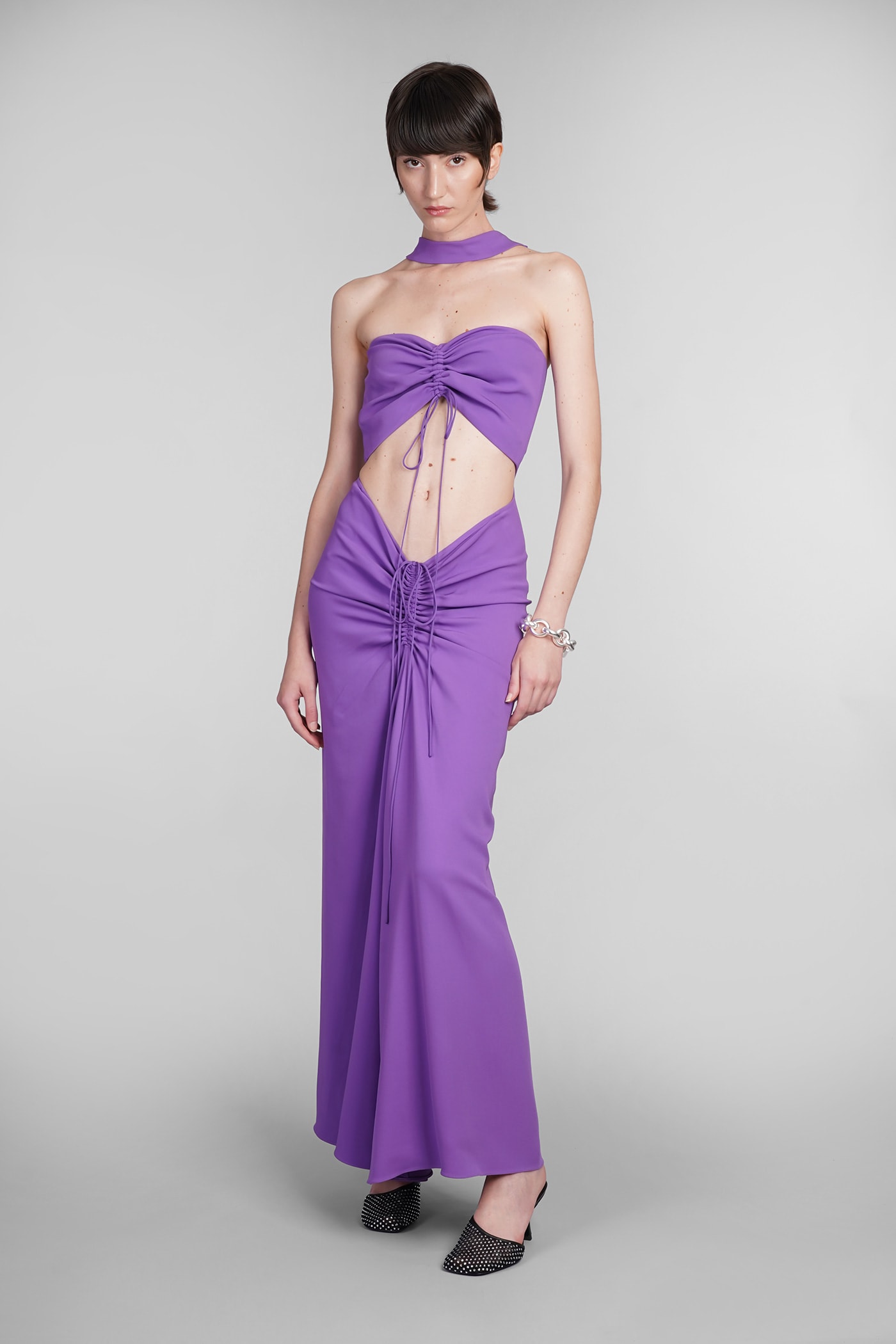 Shop Christopher Esber Dress In Viola Viscose