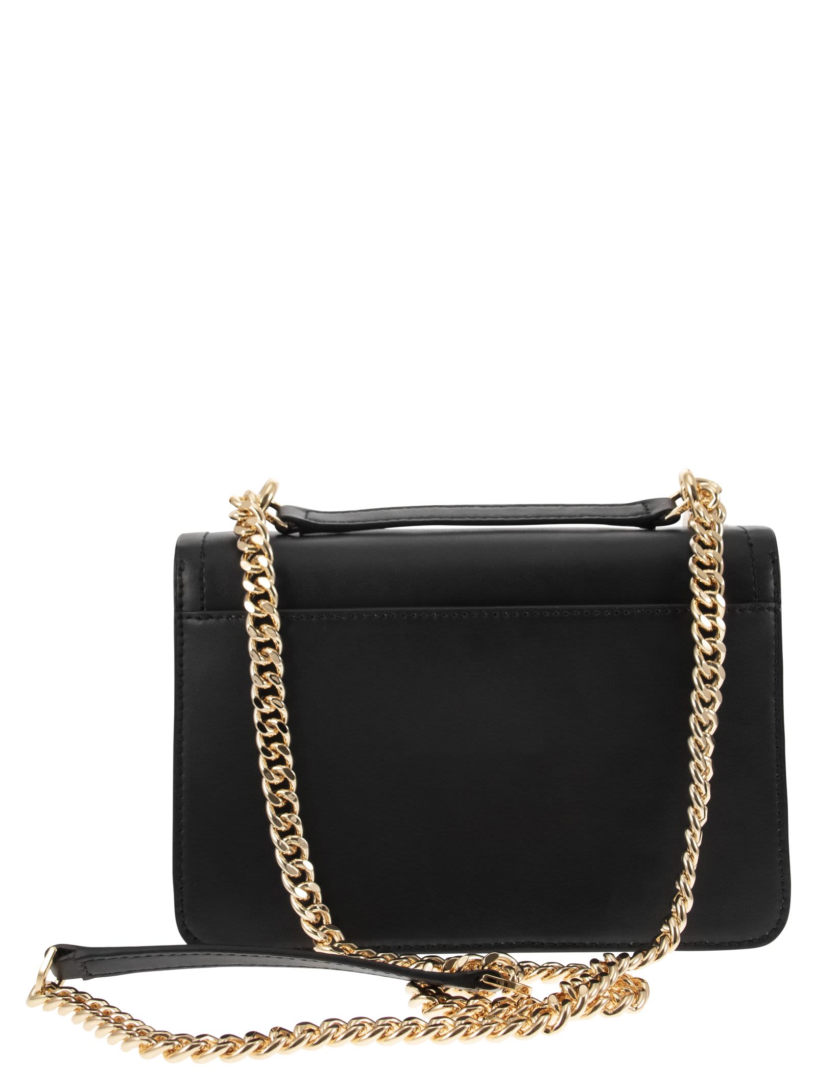 Shop Michael Kors Heather Large Leather Cross Body Bag In Black