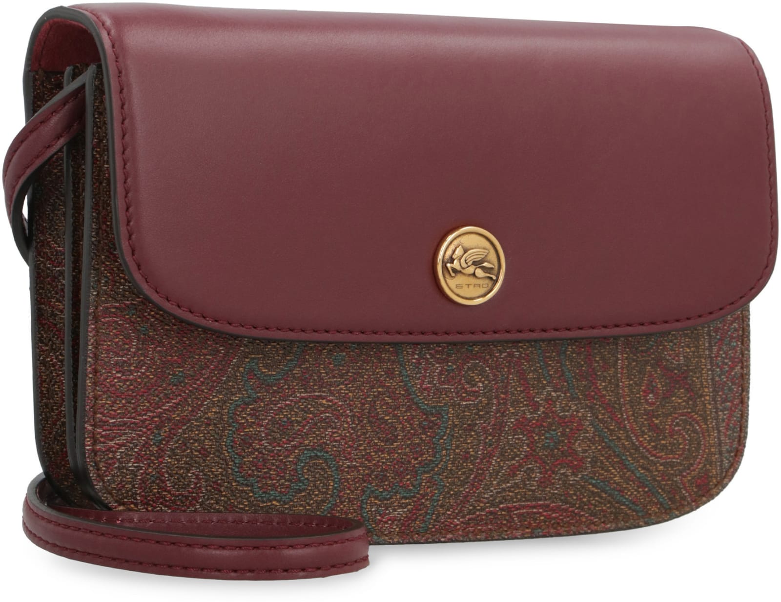 Shop Etro Essential Paisley Print Crossbody Bag In Burgundy