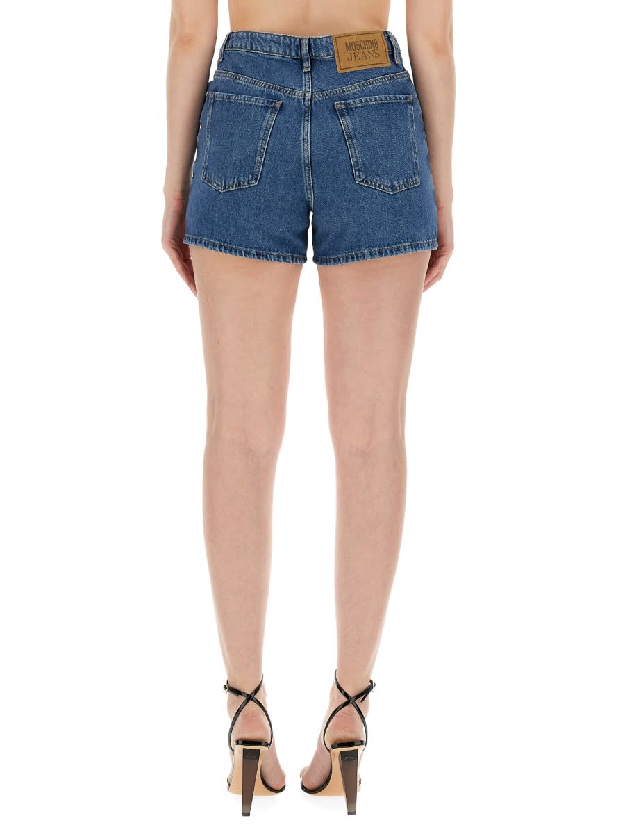 Shop M05ch1n0 Jeans Denim Bermuda Shorts In Blue