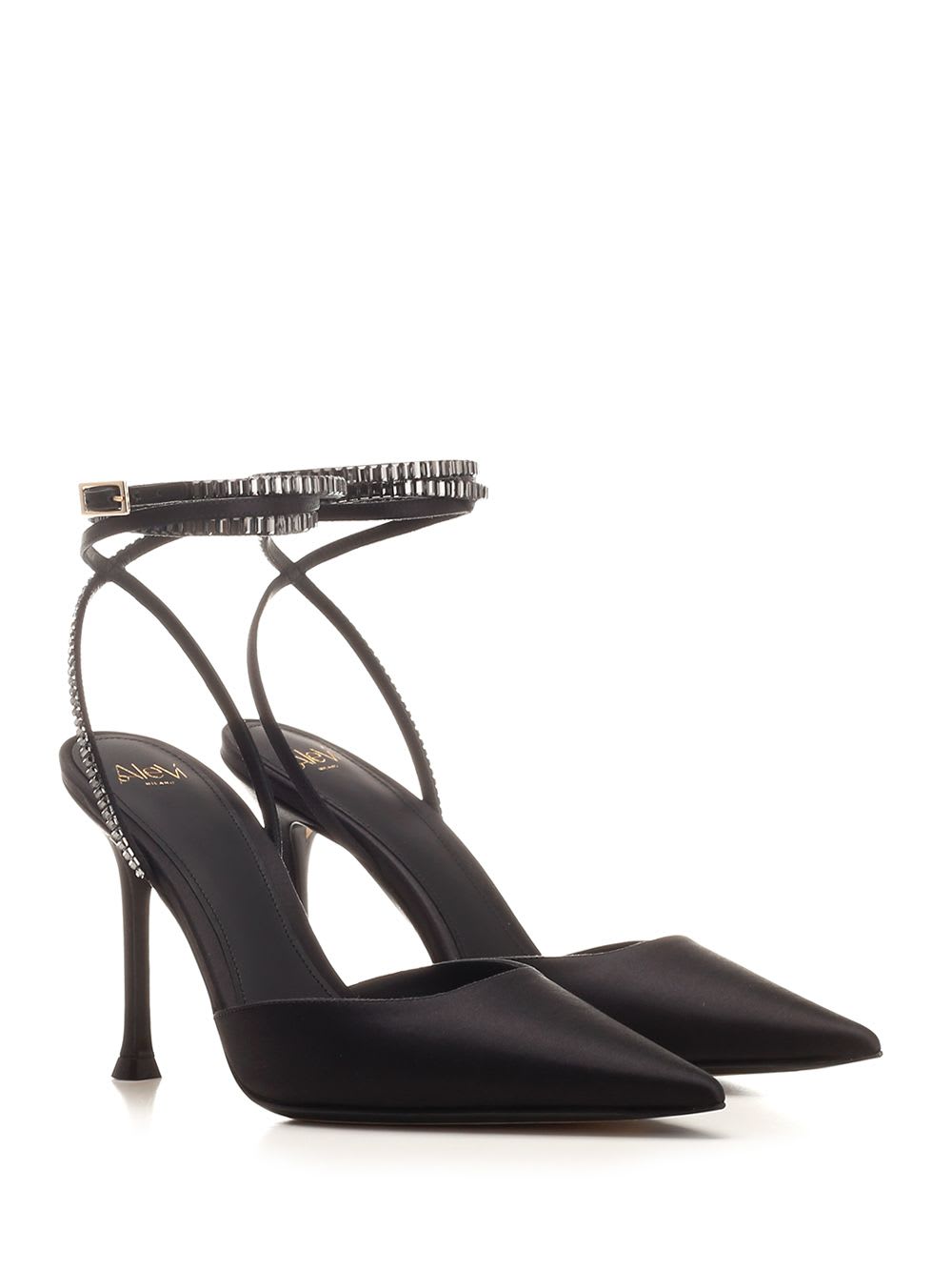 Shop Alevì Axel Satin Pump In Black