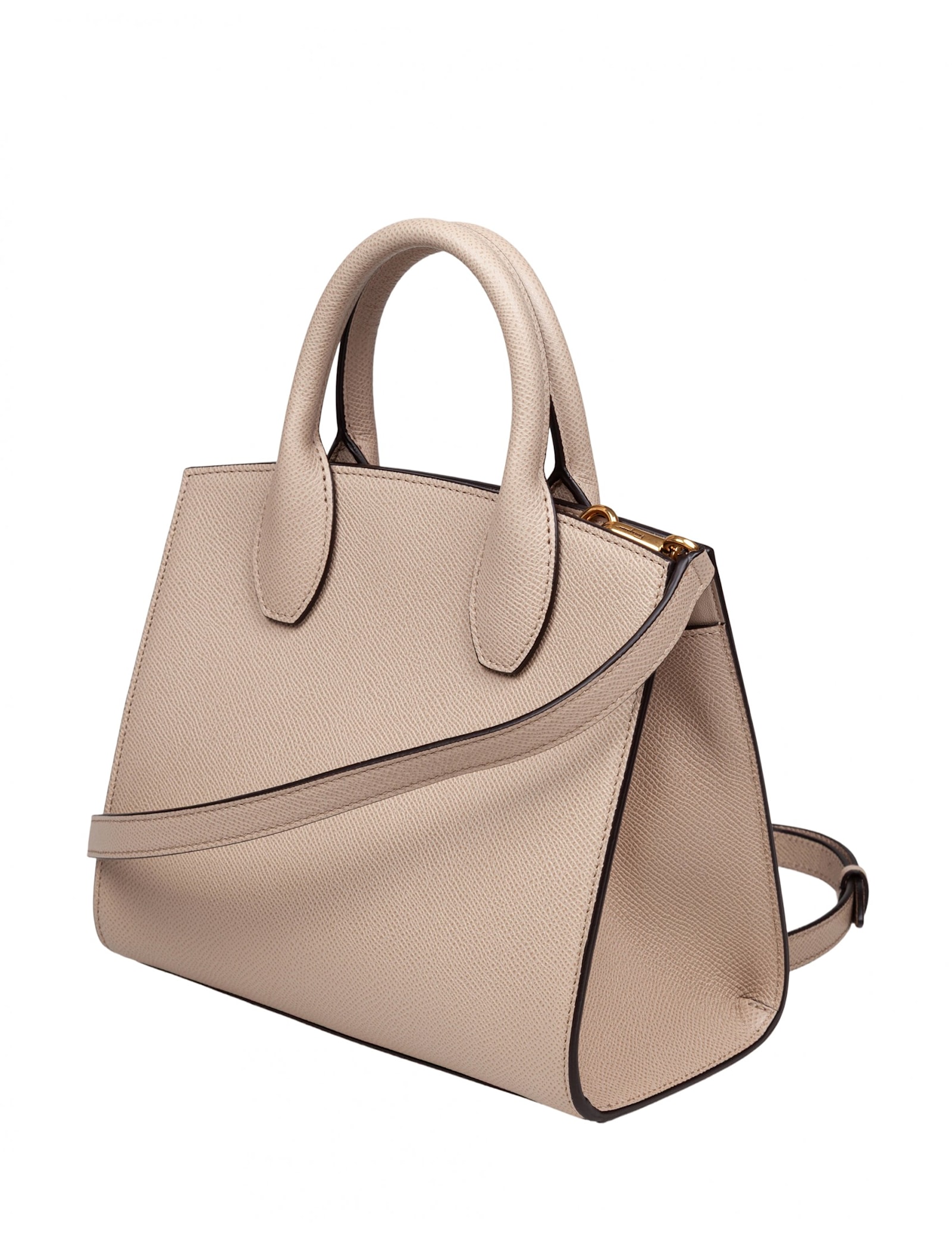 Ferragamo Studio Box Bag In Hammered Leather Daino Color In Brown