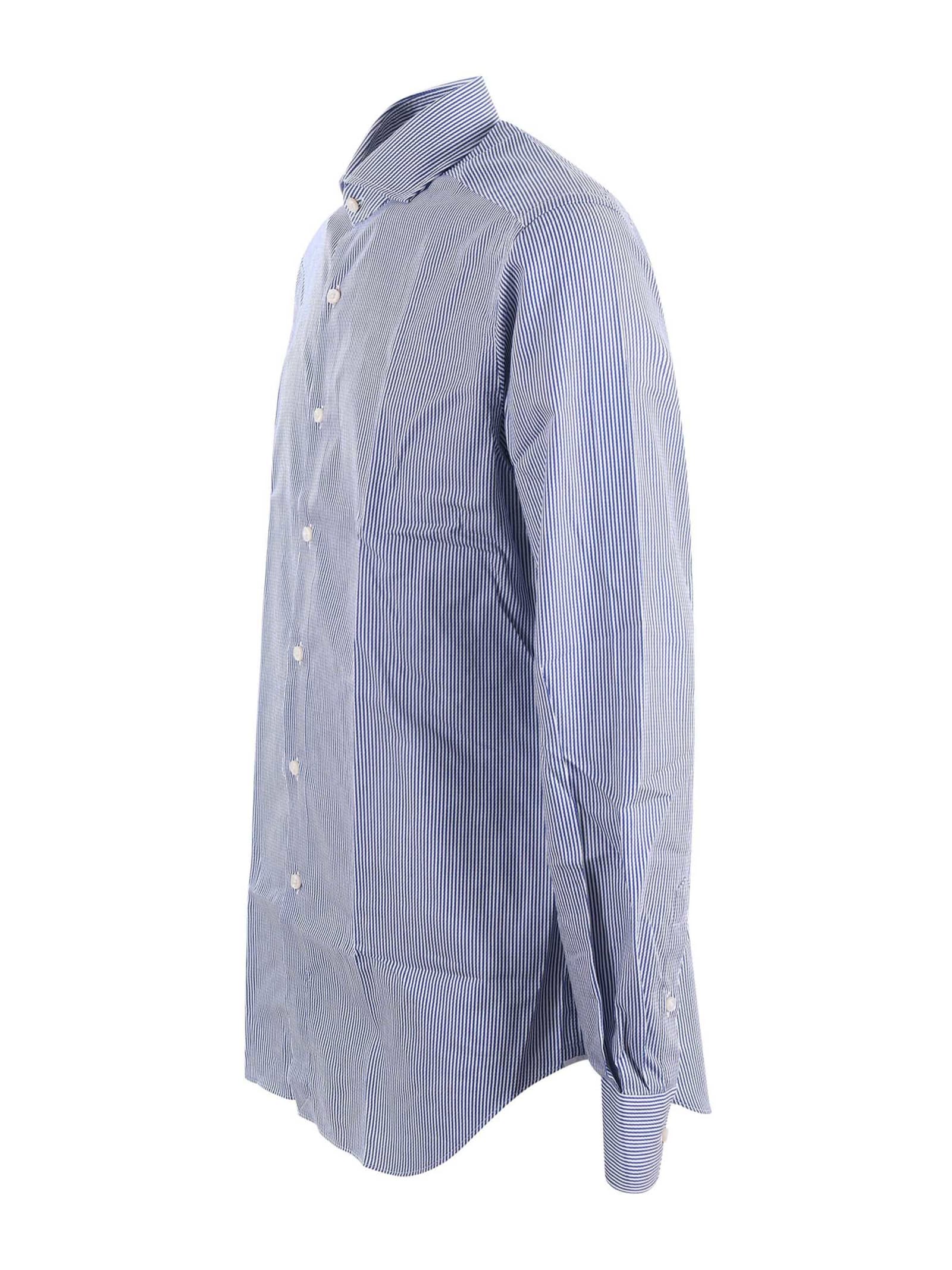 Shop Xacus Shirt In Bianco/blu
