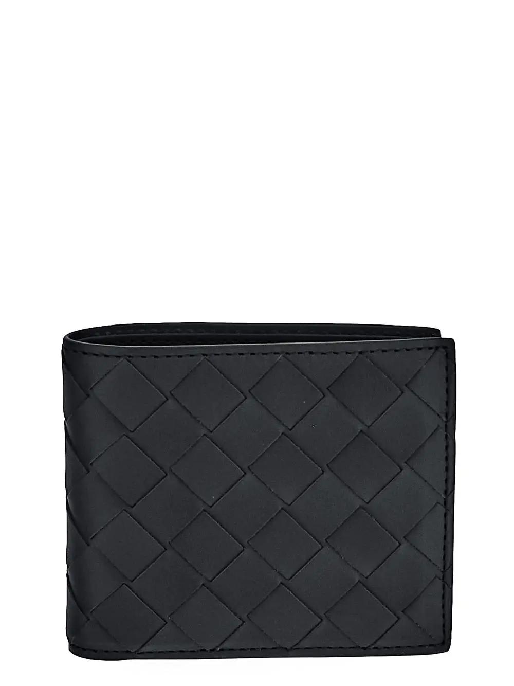 Shop Bottega Veneta Intreccio Bi-fold Wallet In Black