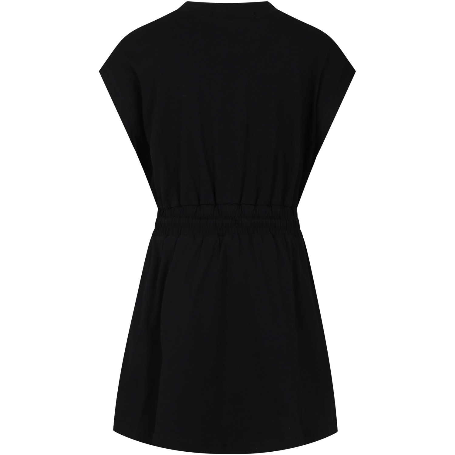Msgm Vestito Nero Per Bambina Con Logo In Black