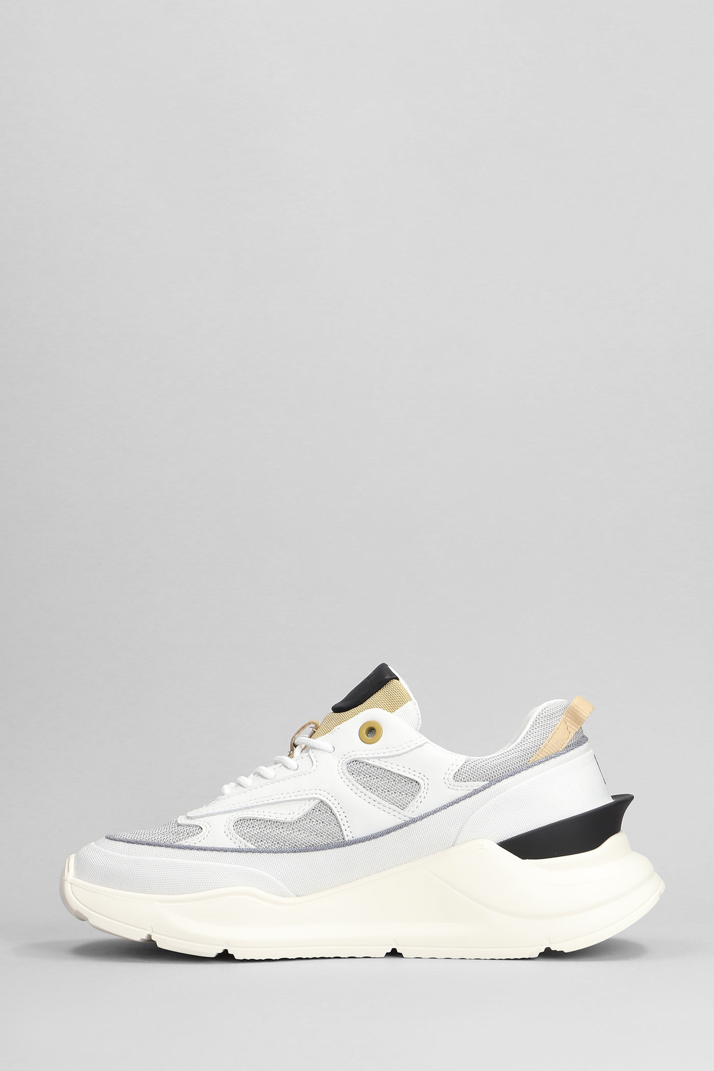 Shop Date Fuga Sneakers In White Leather And Fabric