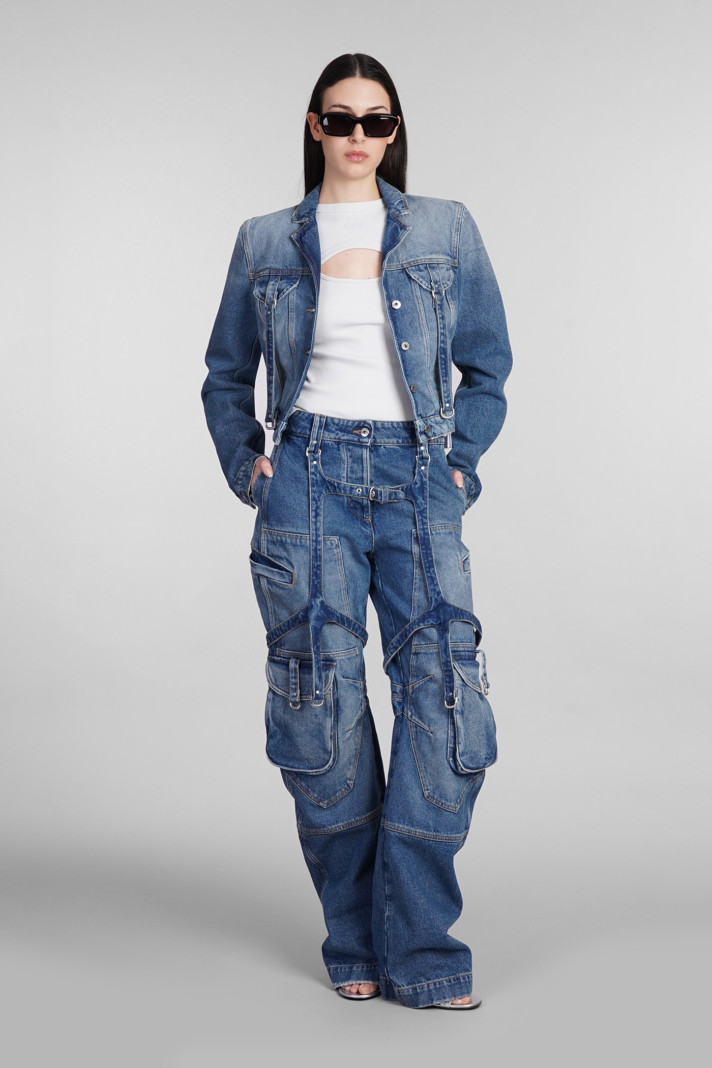Shop Off-white Jeans In Blue Cotton