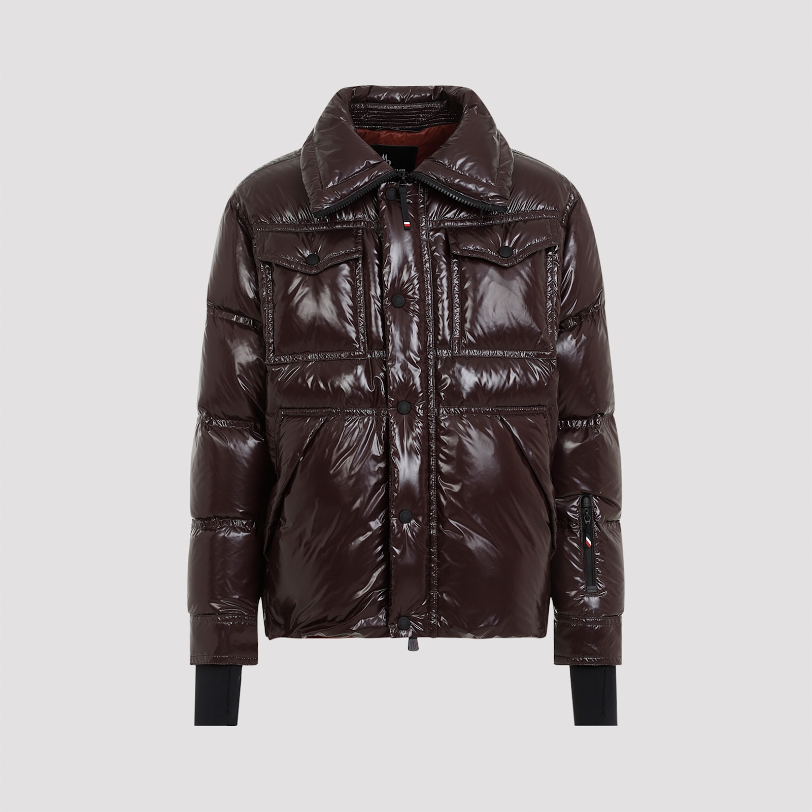 Moncler Brown Tecka Short Down Jacket In Brown