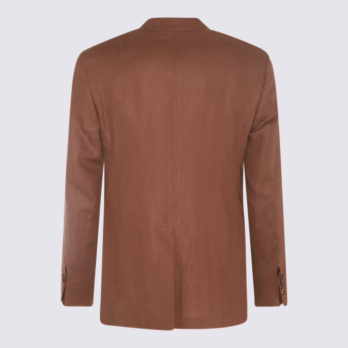 Shop Dolce & Gabbana Brown Linen Blazer In Marrone Scuro