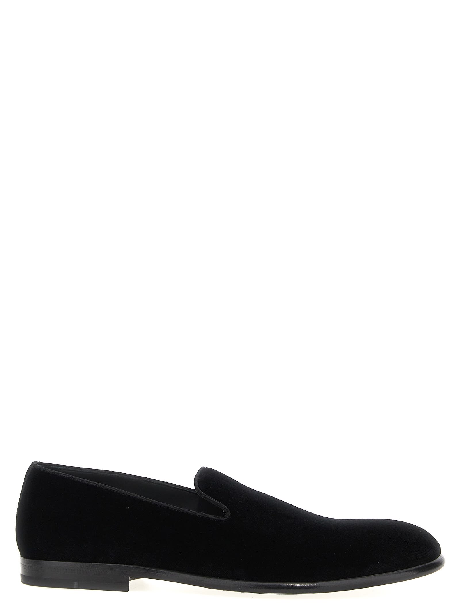 Shop Dolce & Gabbana Velvet Slipper In Black