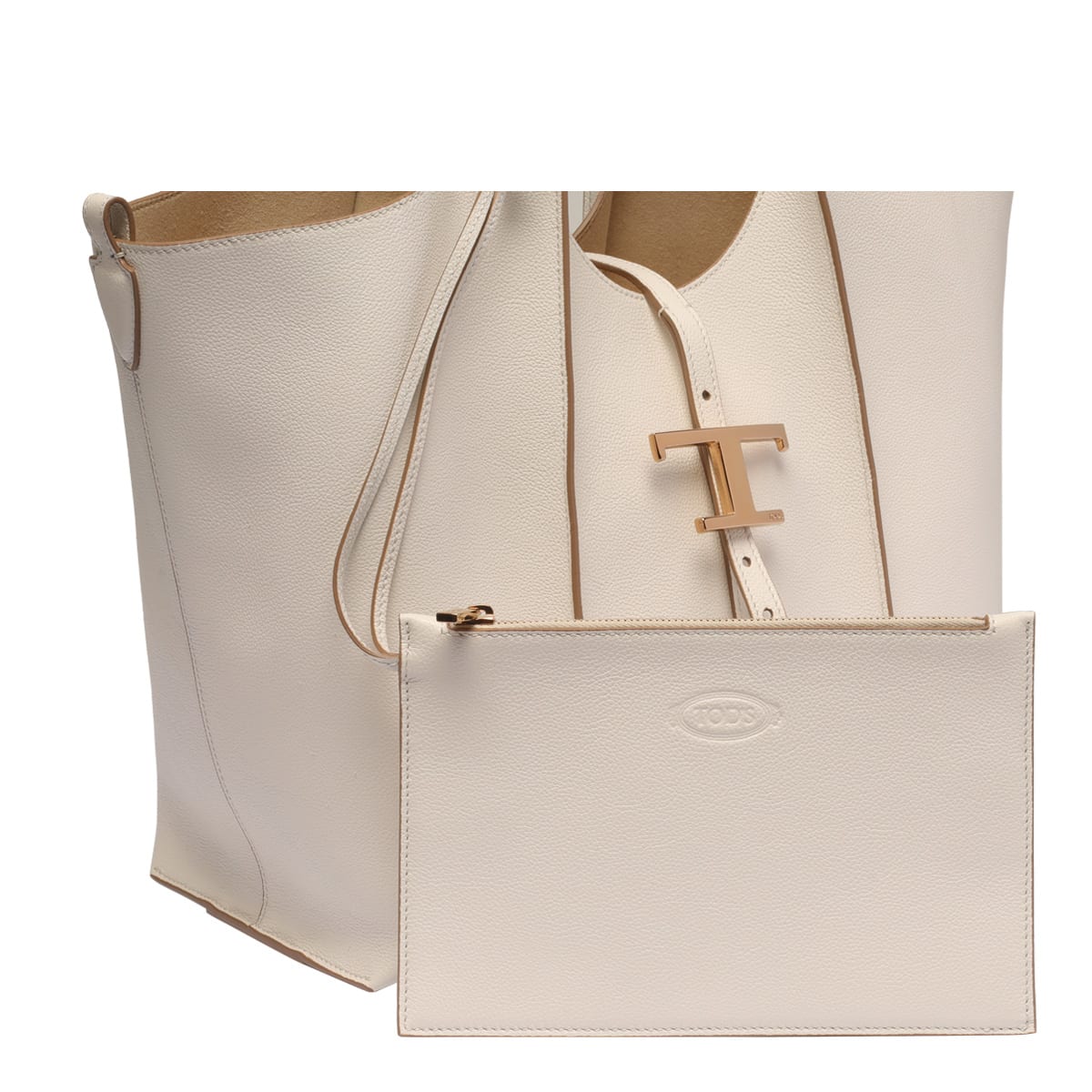 Tod's T-plaque Tote Bag In White