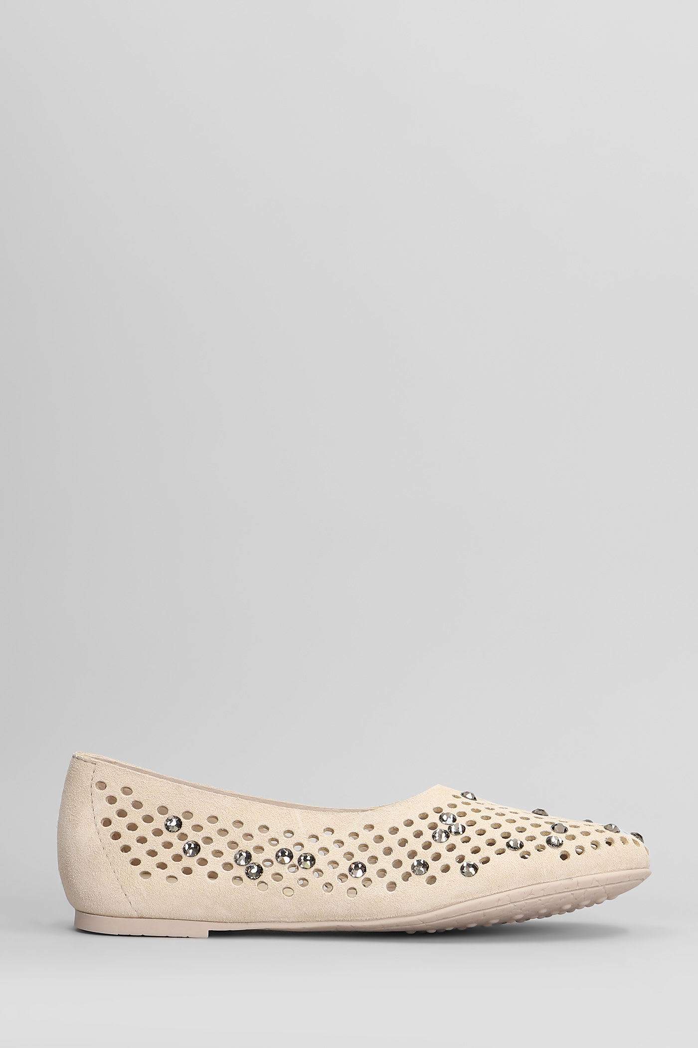 Ariane Ballet Flats In Beige Suede