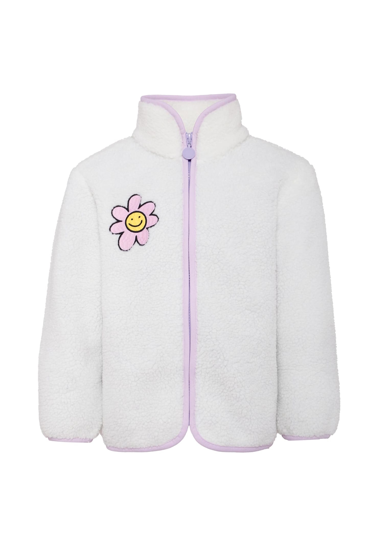 Stella Mccartney Ivory Eco Fur For Girl With Embroidery In White