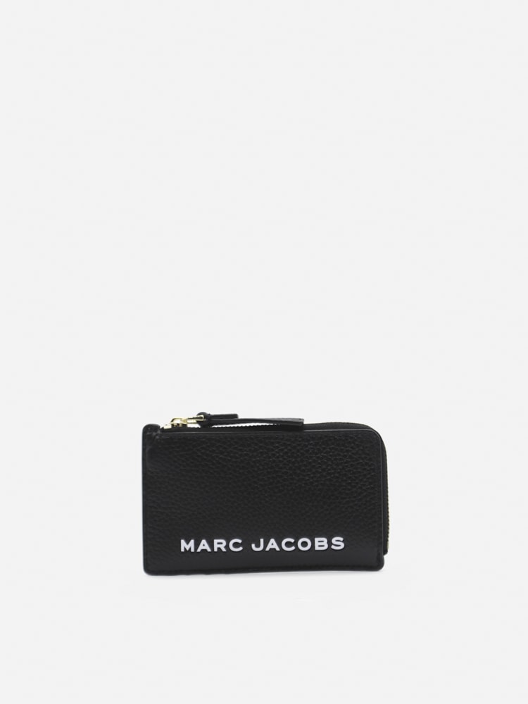 Marc Jacobs Card Holder In Textured Leather With Contrasting Logo Print