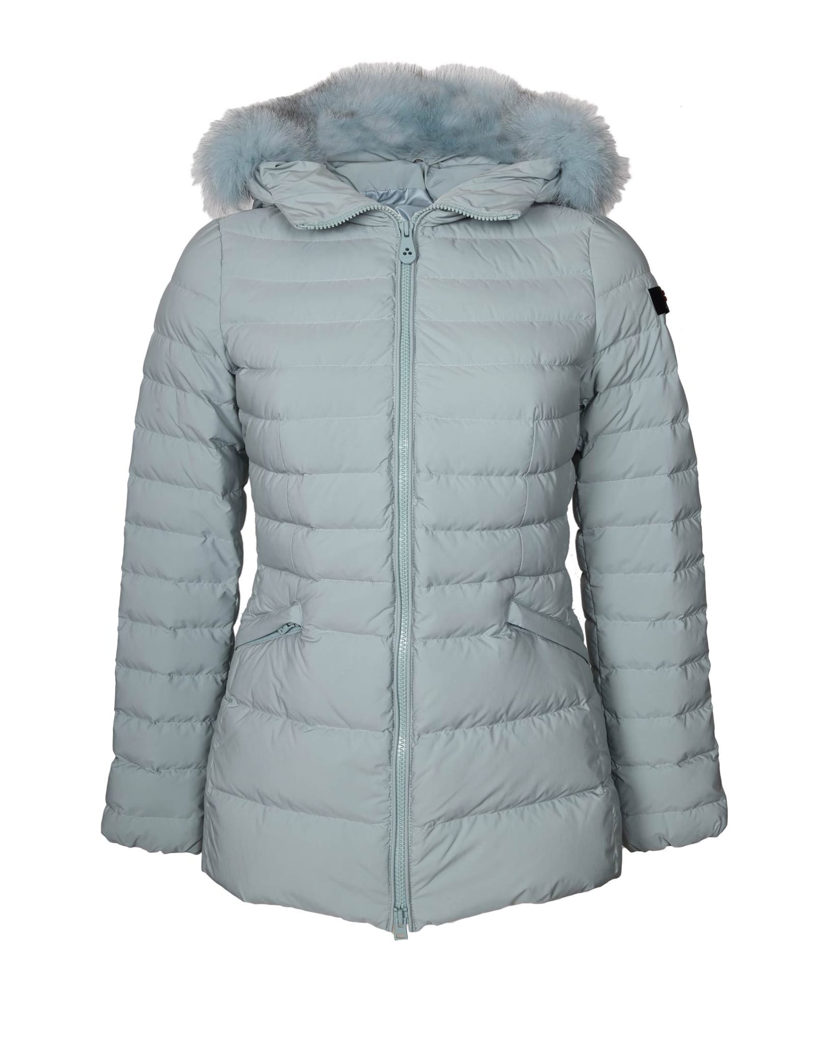 Shop Peuterey Slim Turmalet Down Jacket In Nylon With Fur In Green