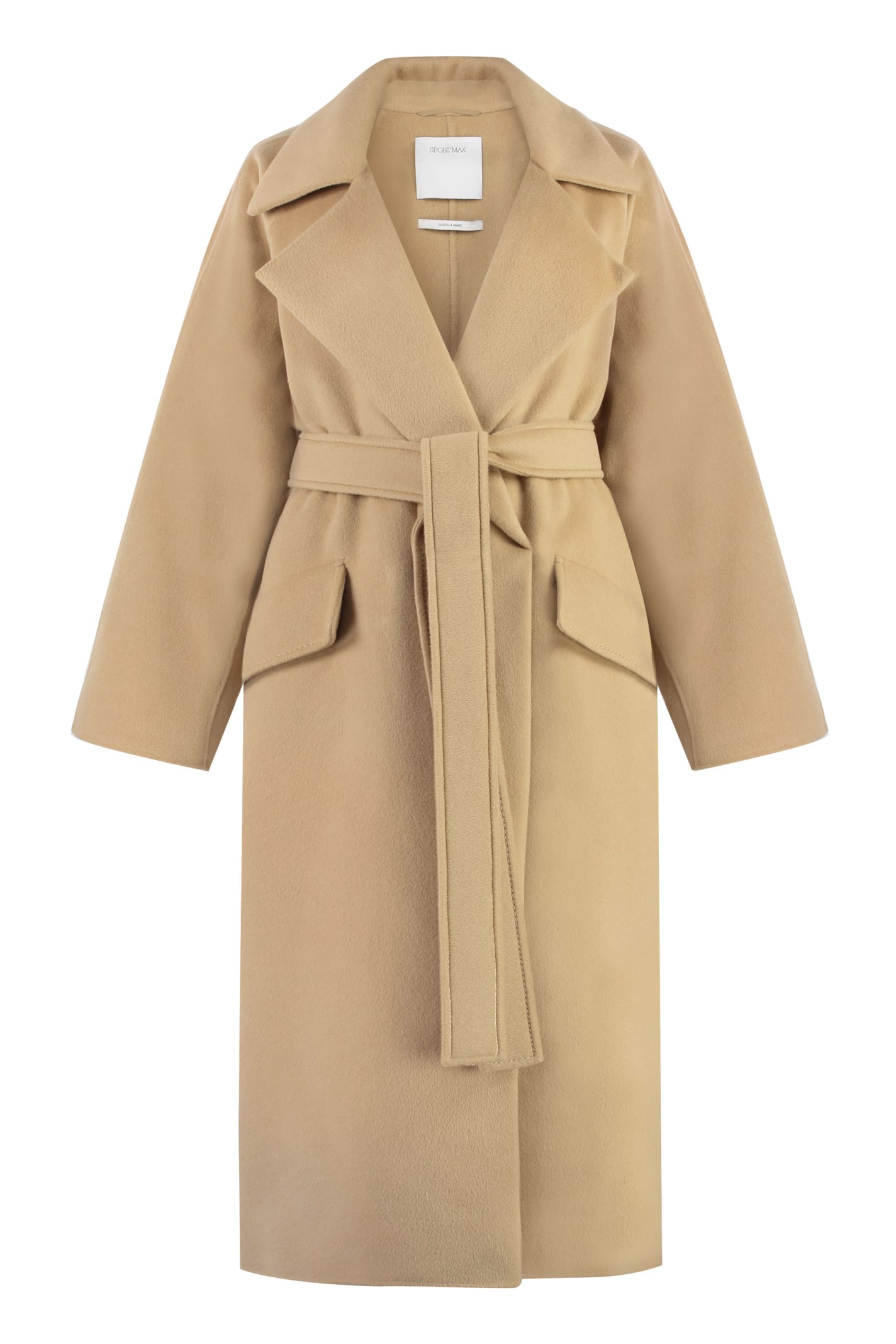 Shop Sportmax Orense Wool And Cashmere Coat In Beige