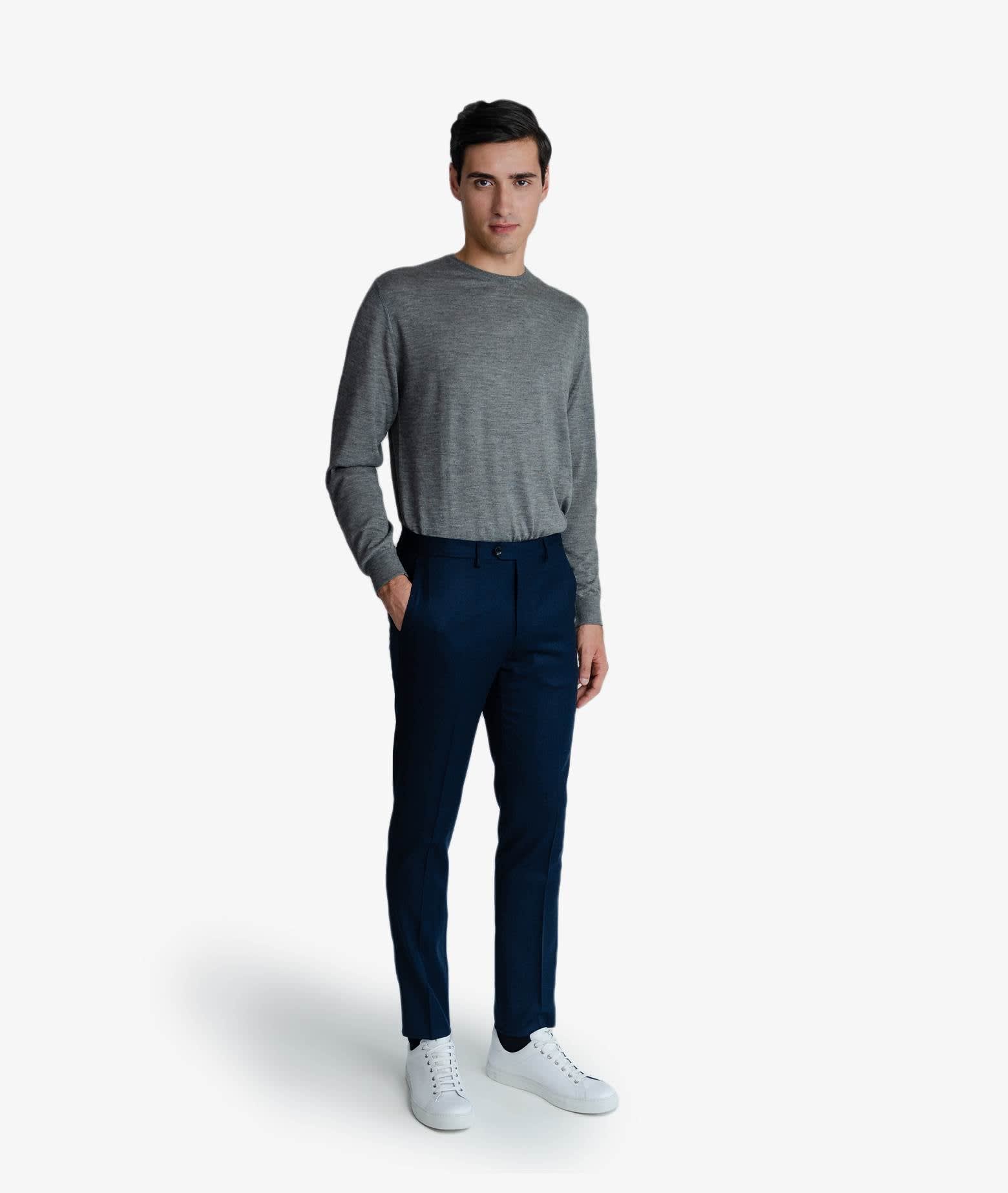 Shop Larusmiani Trousers Palace Pants In Navy