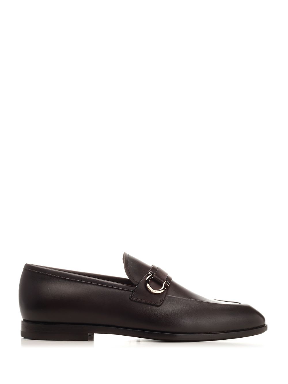 Shop Ferragamo Gancini Ornament Moccasin In Dark