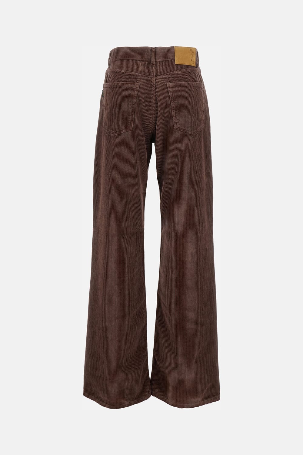 Haikure Korea Brown Pants With Logo Patch On The Rear In Corduroy Woman In Brown