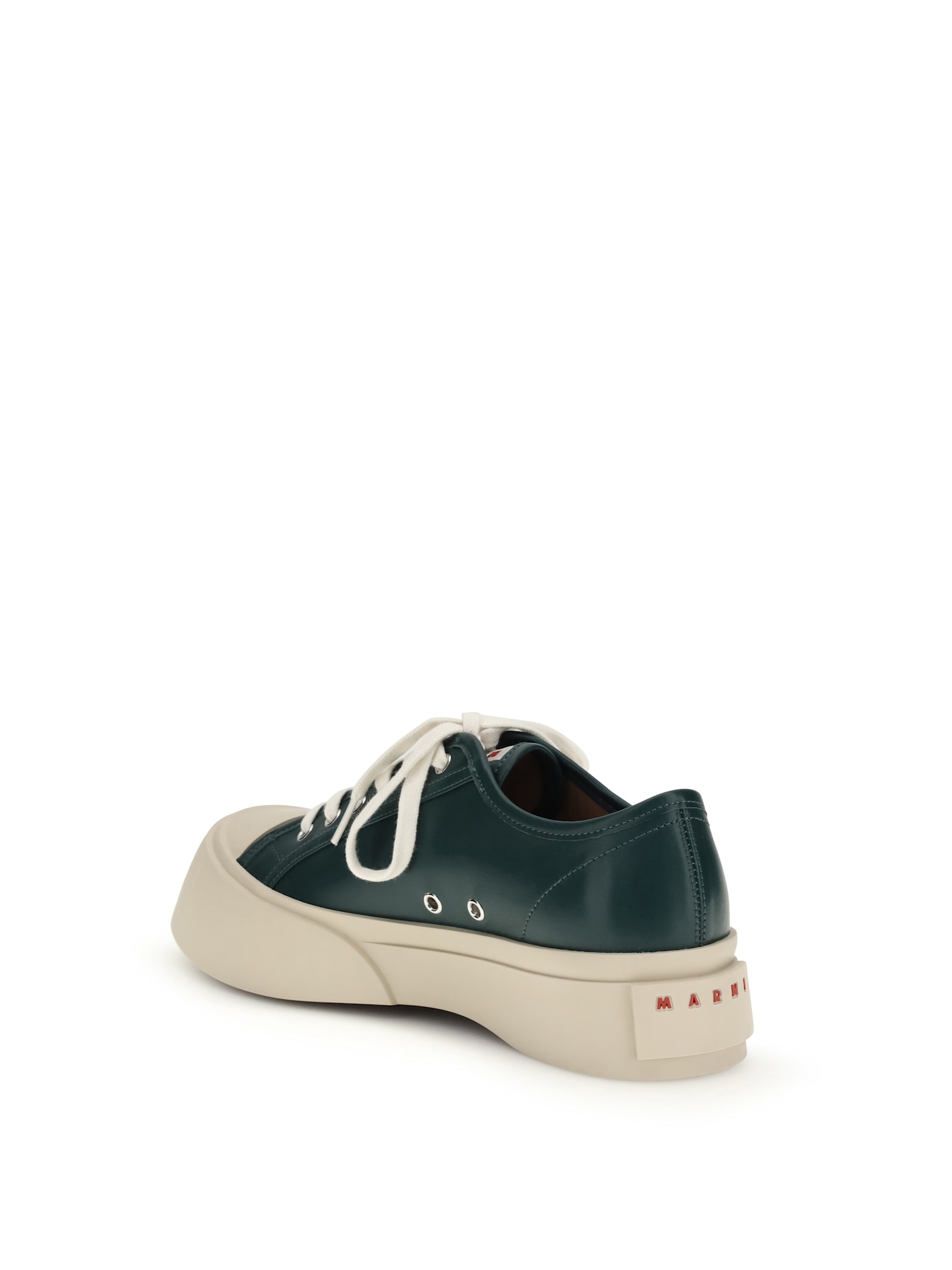Marni Pablo Leather Lace-up Sneakers In Green