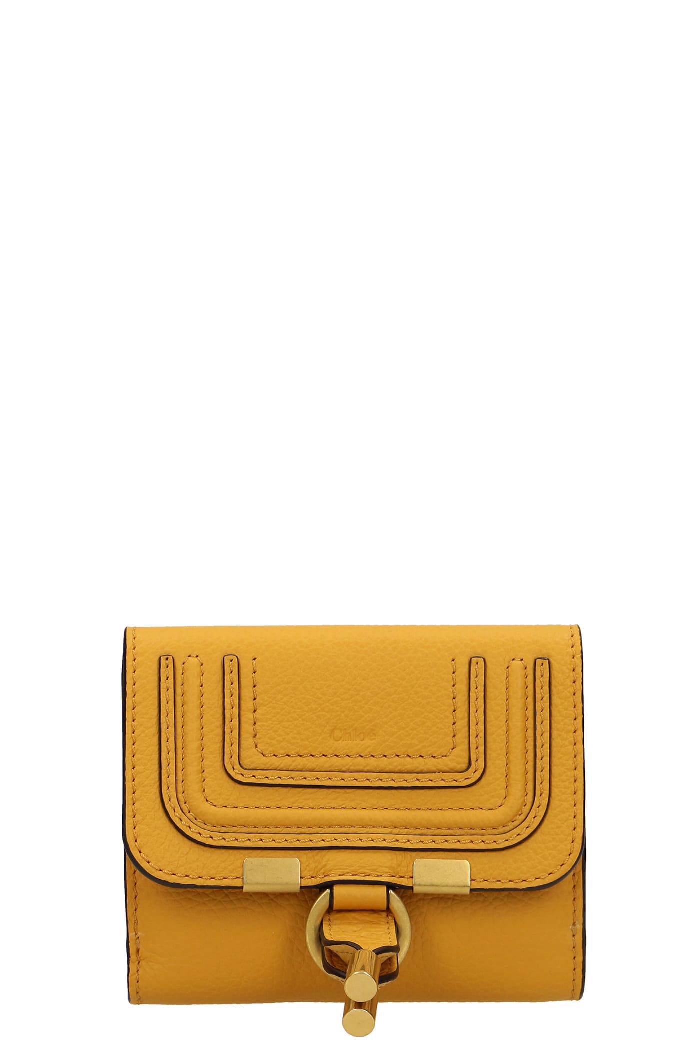 Chloé Marcie Wallet In Yellow Leather