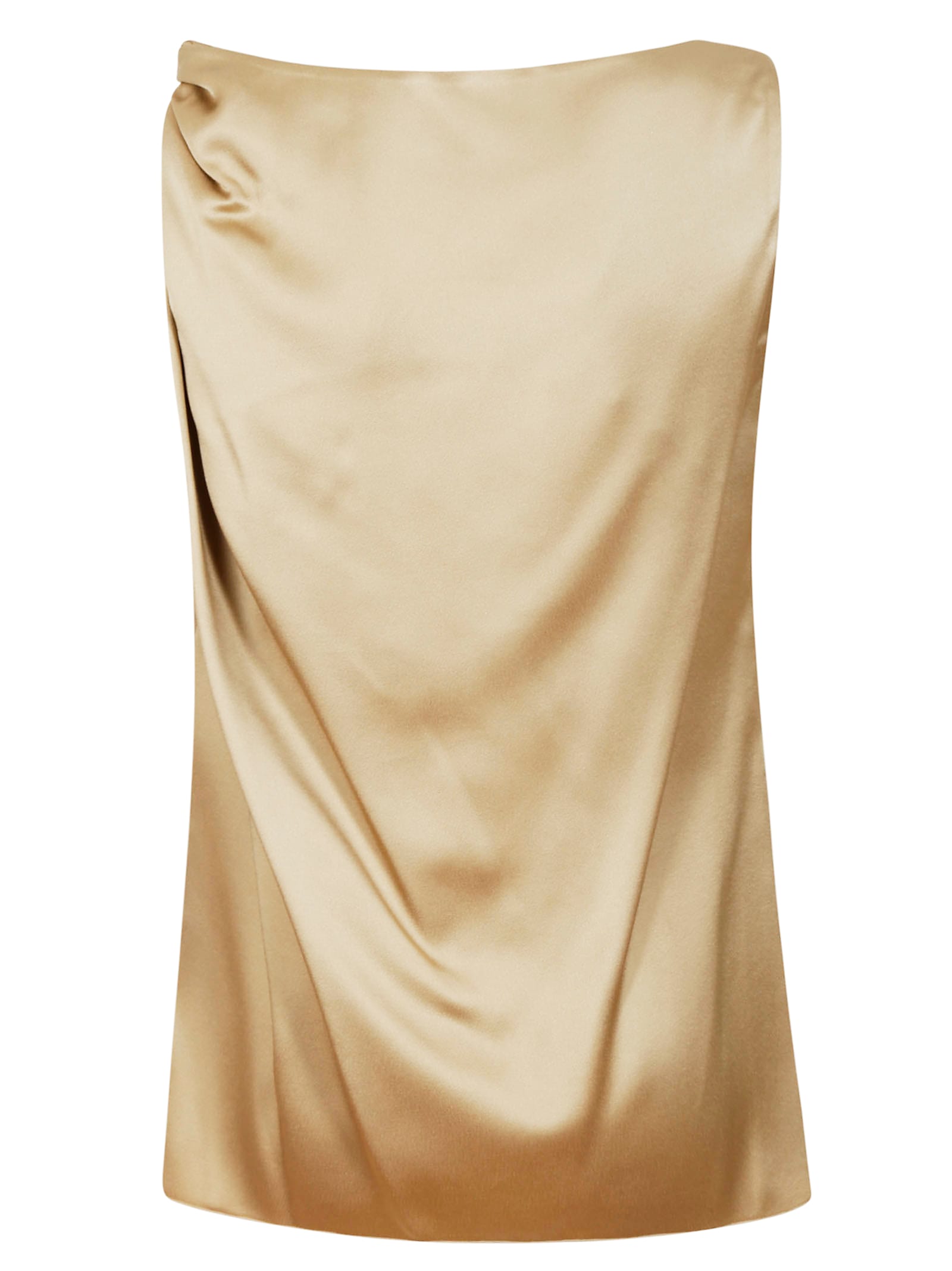 Liviana Conti Knot Shoulder Blouse In Viscose In Orzo