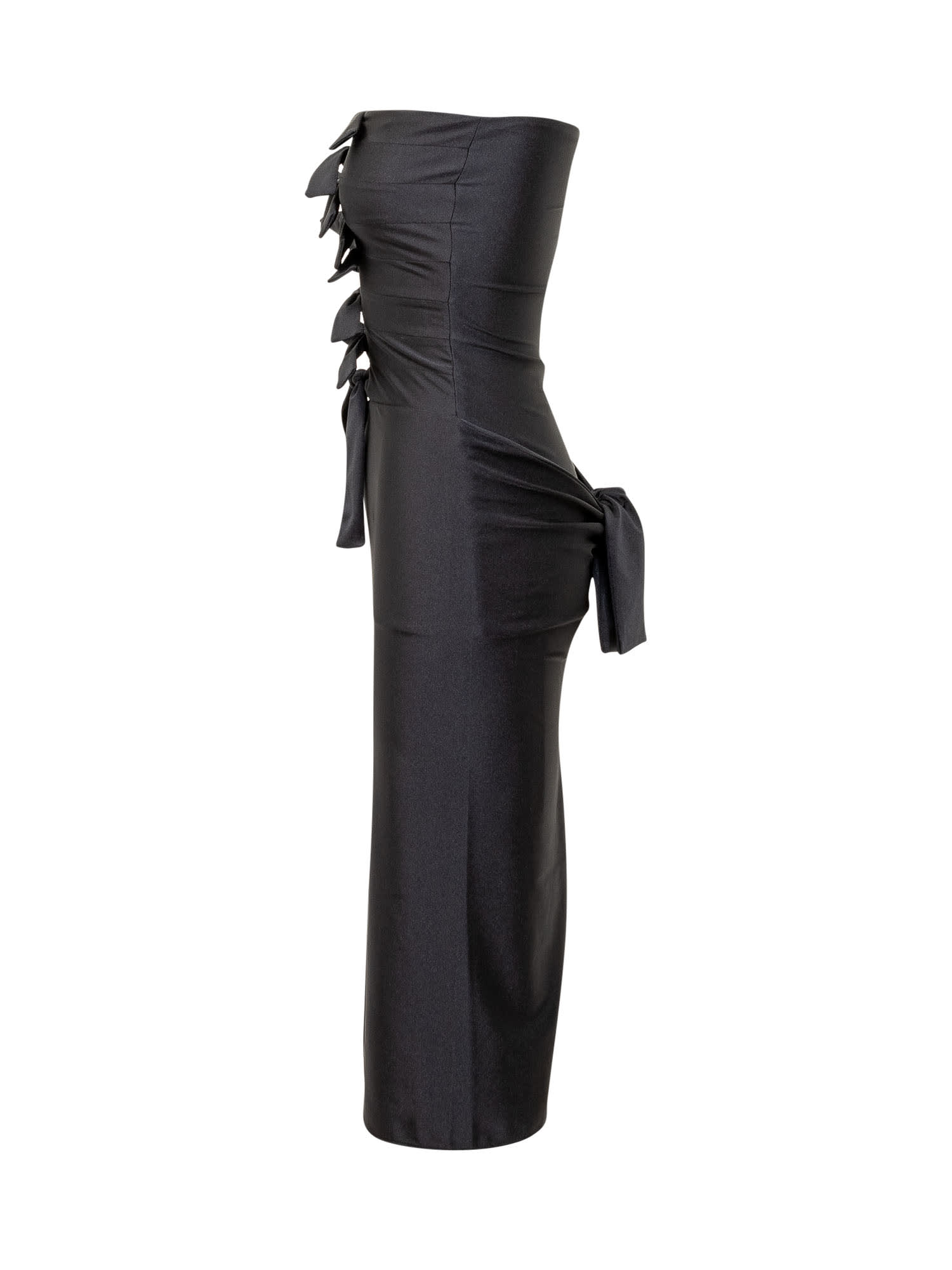 Shop Coperni Dress With Knots In Black