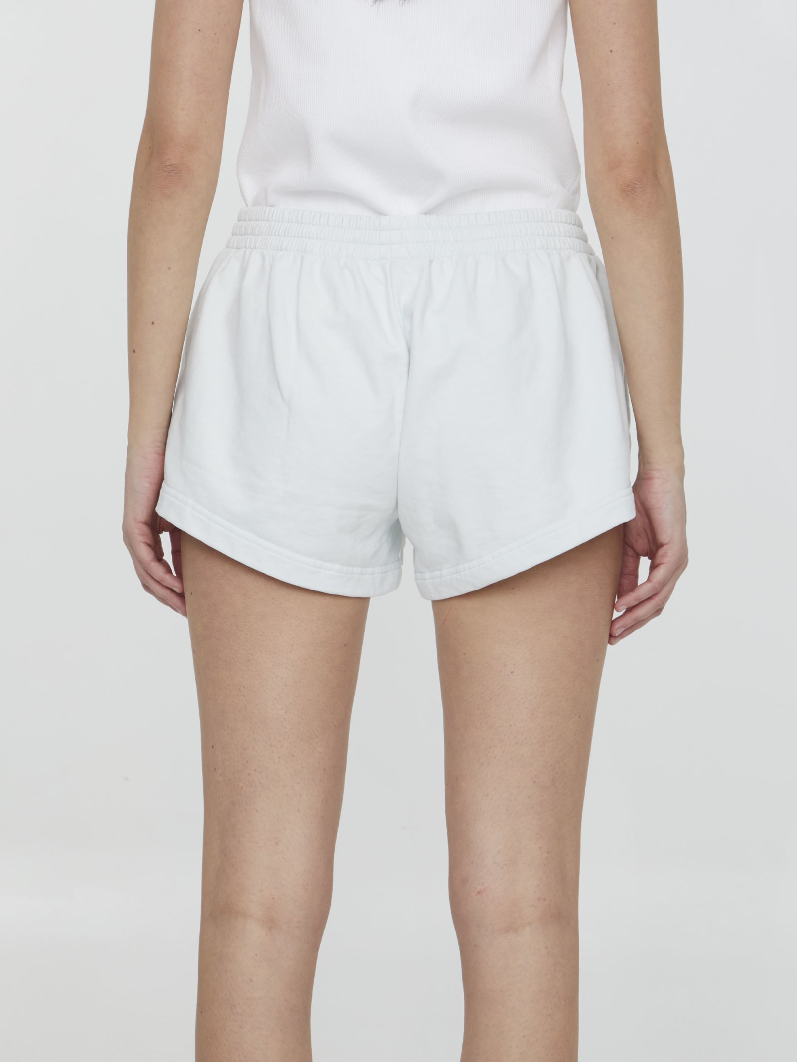 Shop Balenciaga Jersey Sport Shorts In White