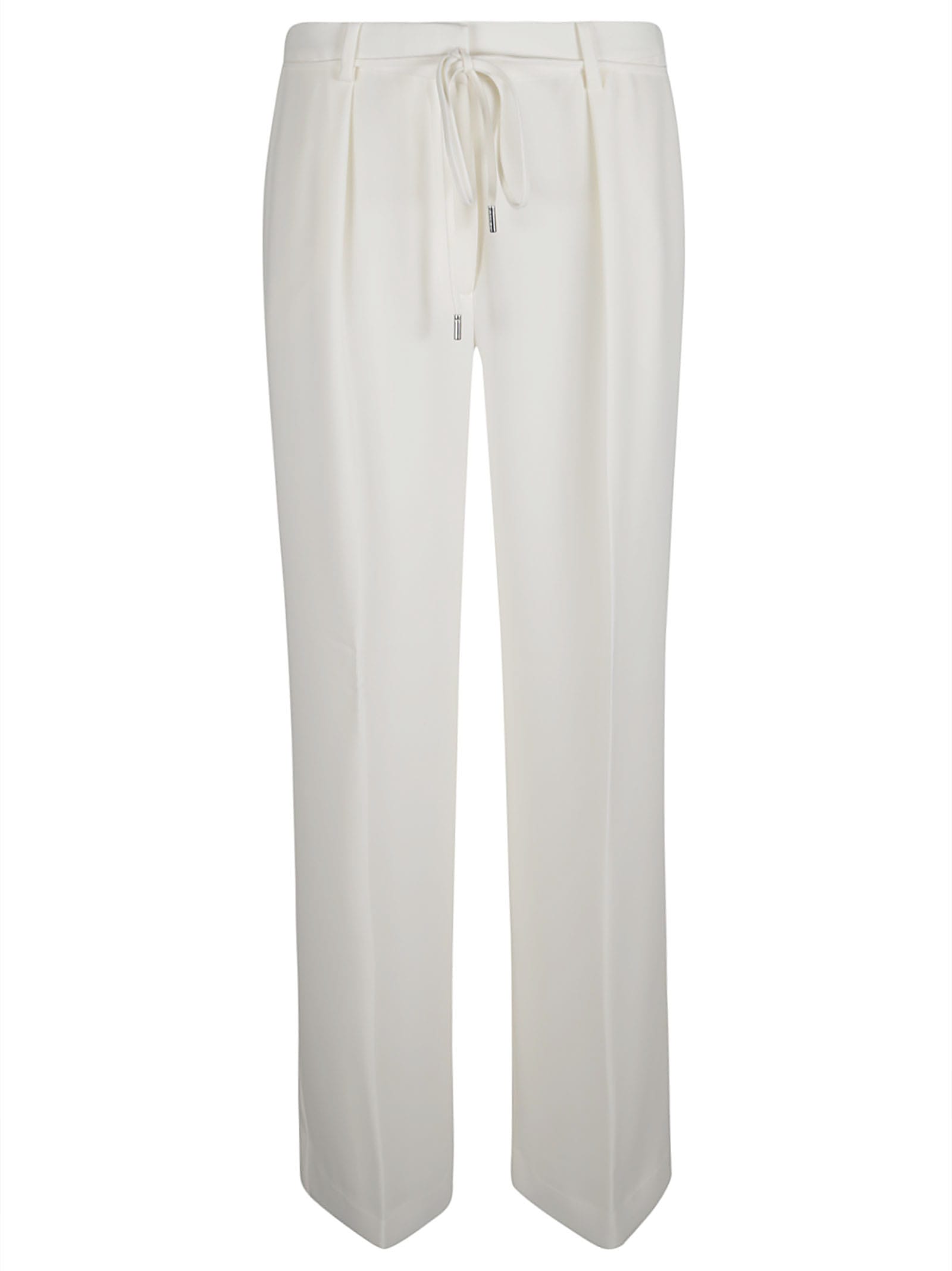 Structured Twill Wide Leg Trousers