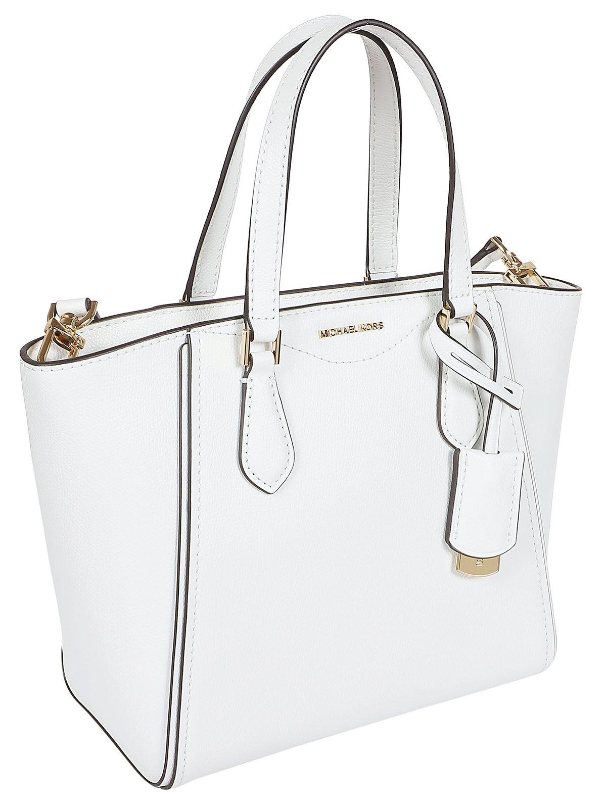 Shop Michael Kors Taryn Small Convertible Crossbody Bag In Optic White