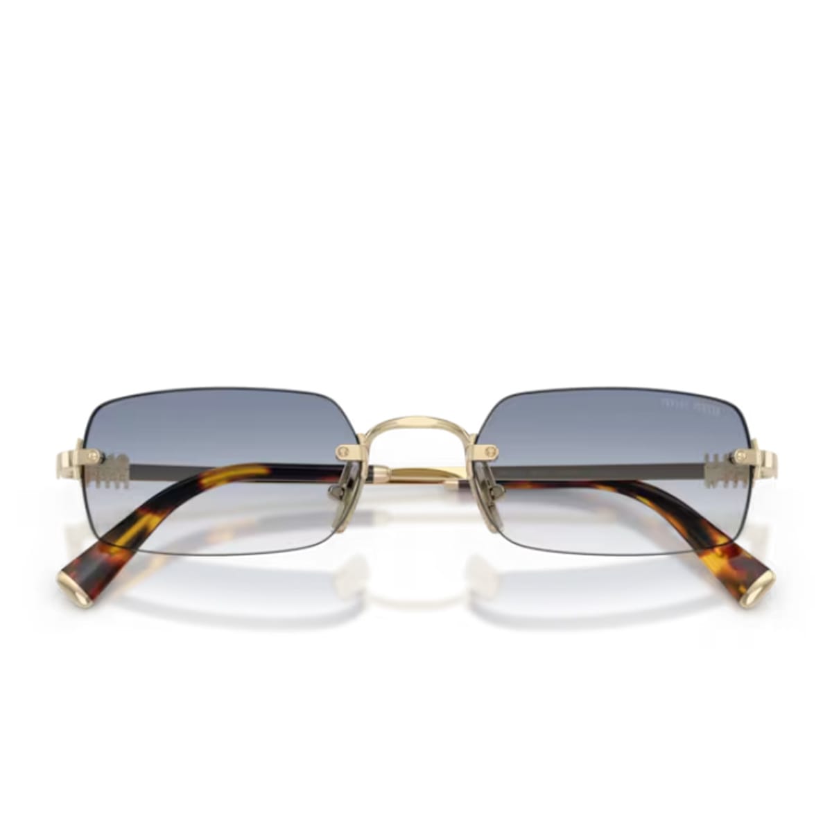 Miu Miu 0mu B50s Zvn80o Oro Pallido Sunglasses In Blue