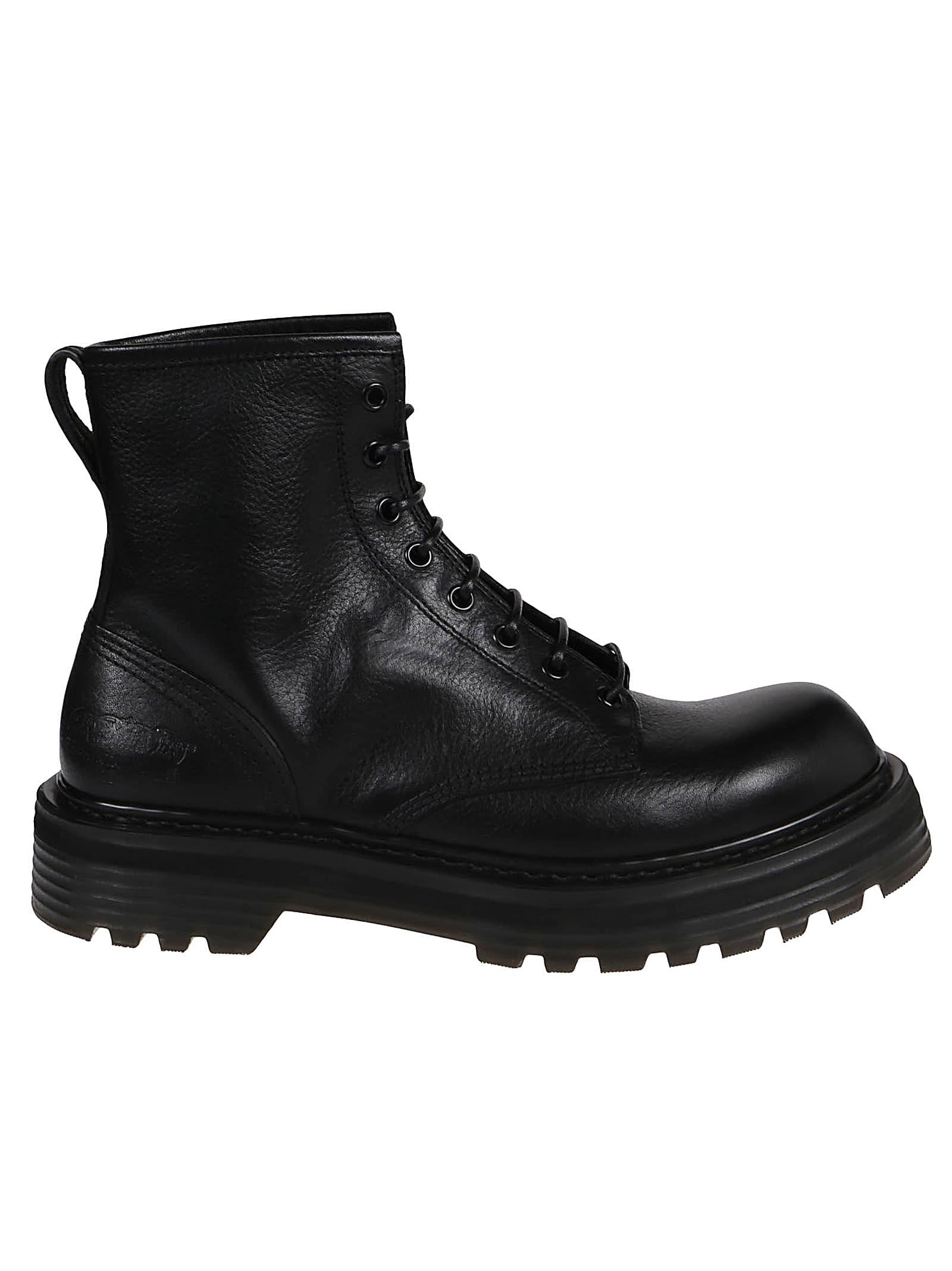 Shop Premiata Lace-up Ankle Boots Volanato In Nero