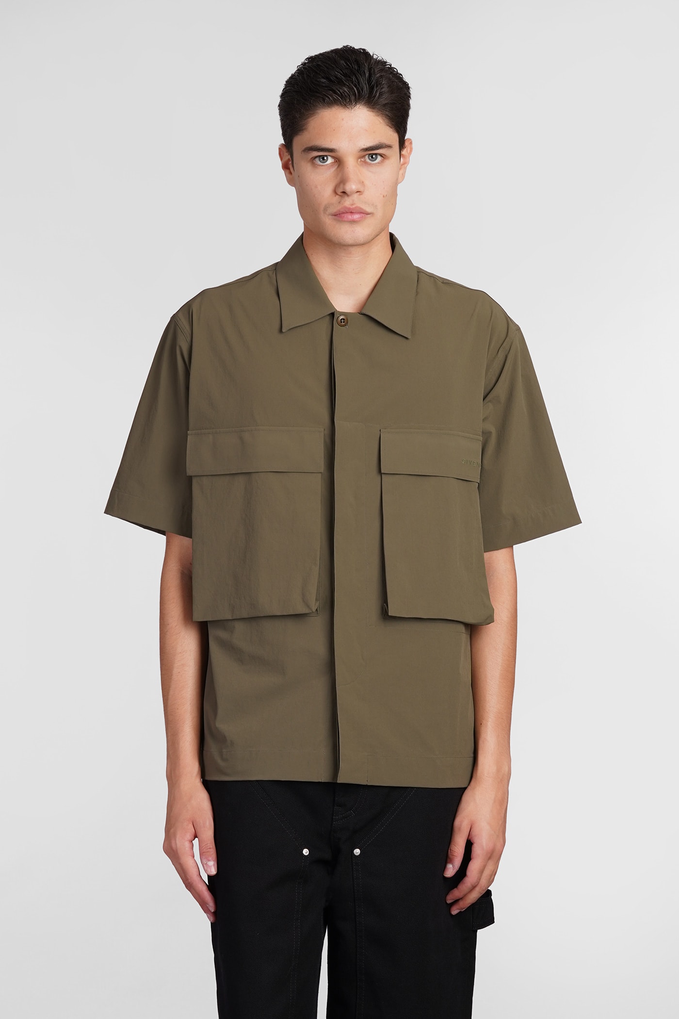 Shop Givenchy Shirt In Green Polyamide