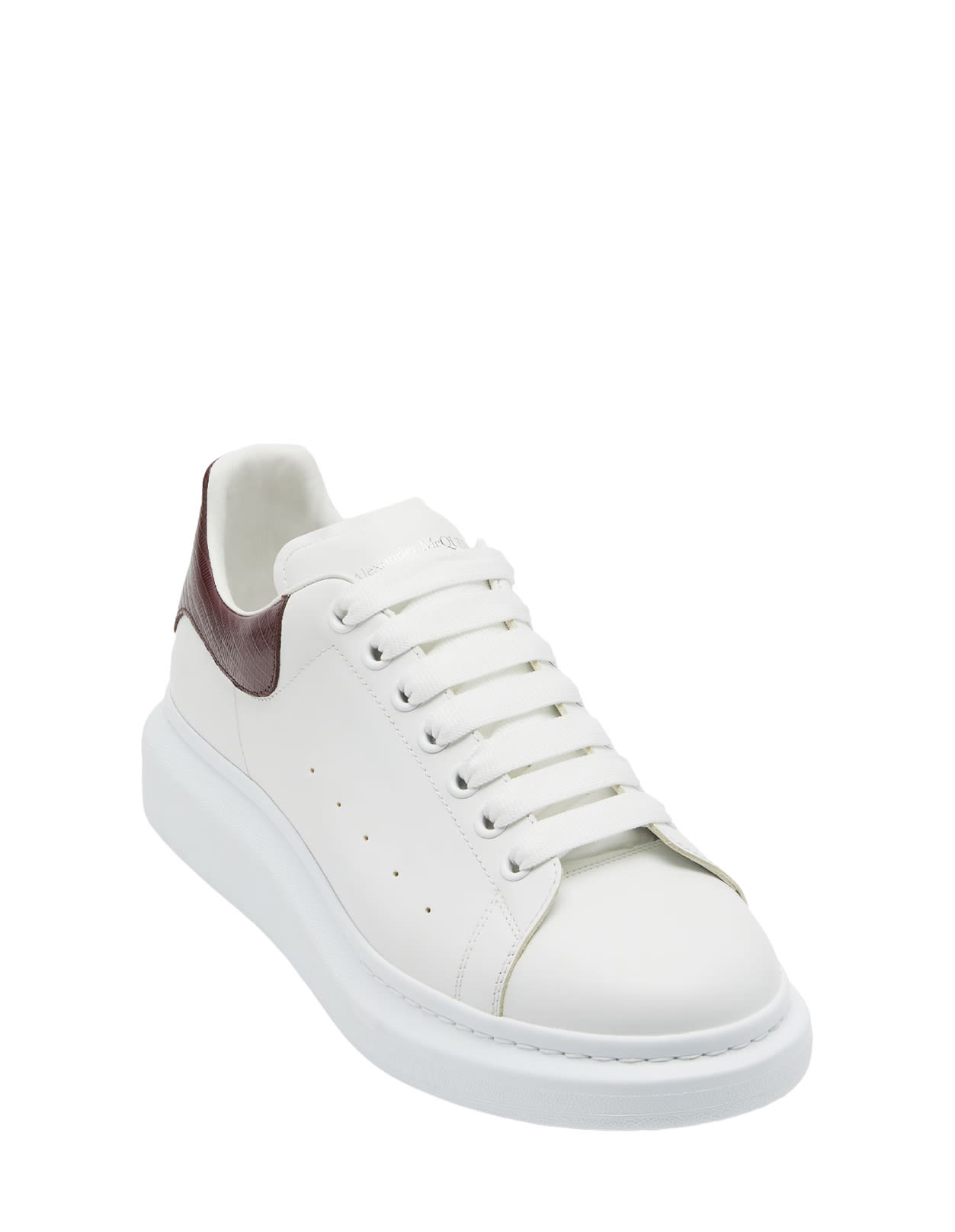 Shop Alexander Mcqueen Oversized Sneakers In White/burgundy