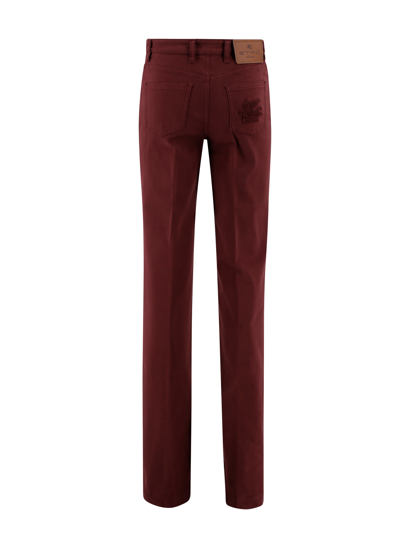 Etro Straight Leg Trousers In Burgundy