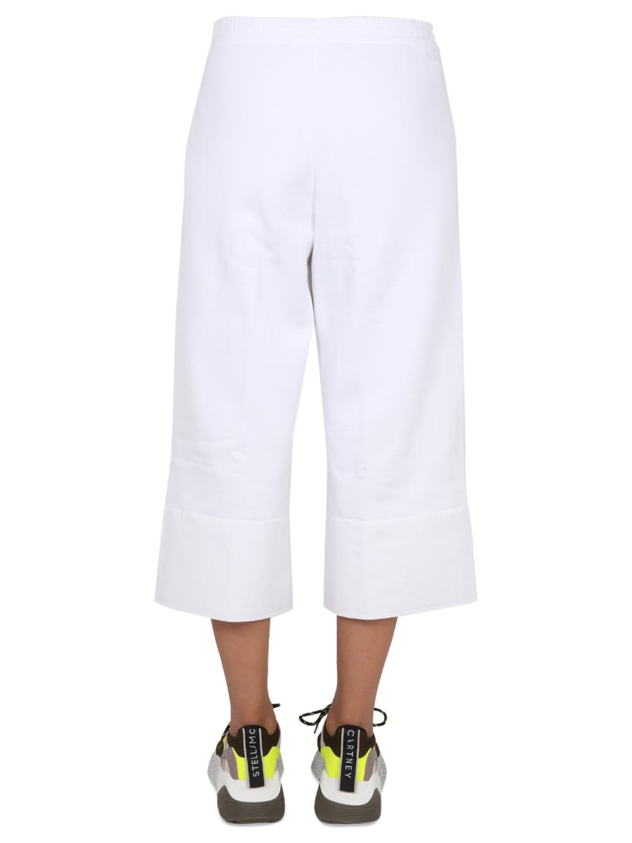 Shop Stella Mccartney Pantalone Con Ricamo Logo In White