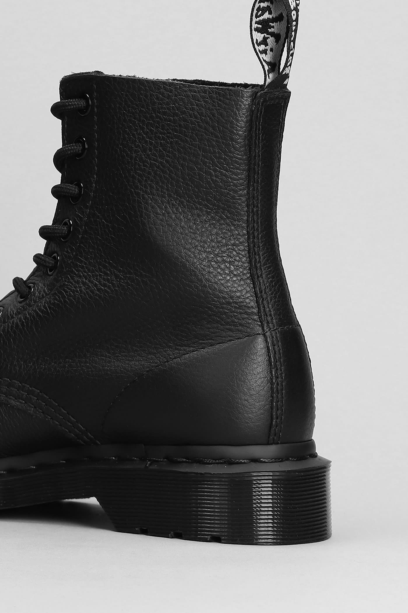 Shop Dr. Martens' 1460 Mono Combat Boots In Black Leather In Black Virginia