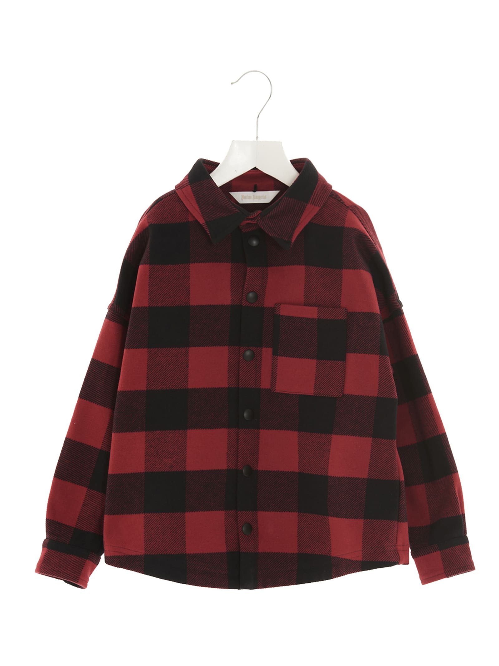 Shop Palm Angels Logo Check Jacket In Red