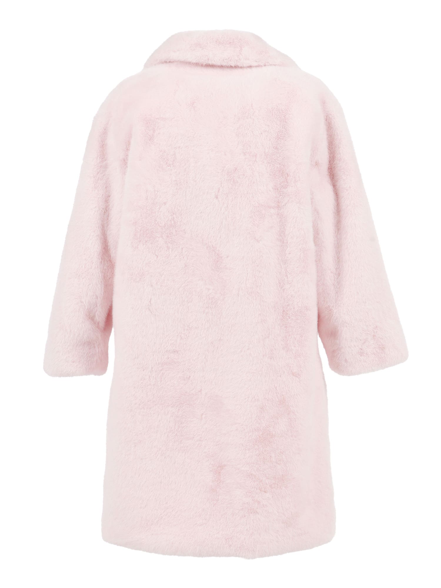 Monnalisa Hairy Peluche Teddy Coat In Pink