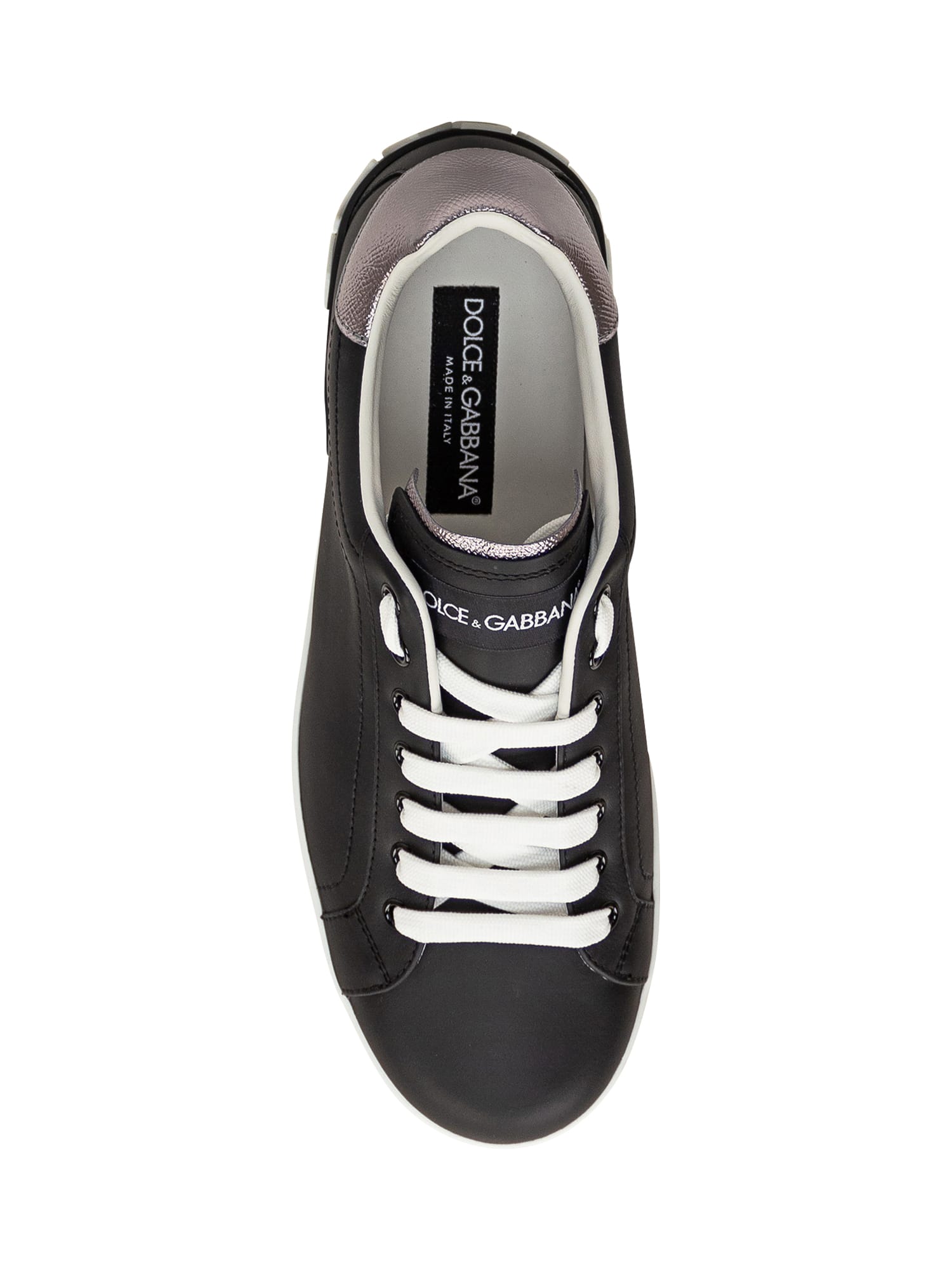 Shop Dolce & Gabbana Sneaker Portofino Spoiler In Nero/argento