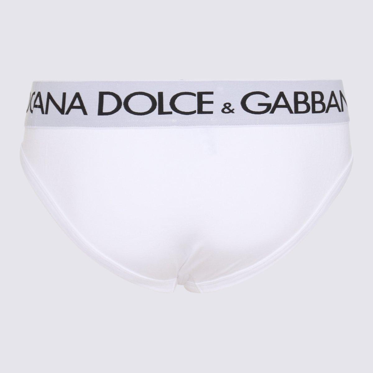 Shop Dolce & Gabbana Elasticated Logo Waist Briefs In White