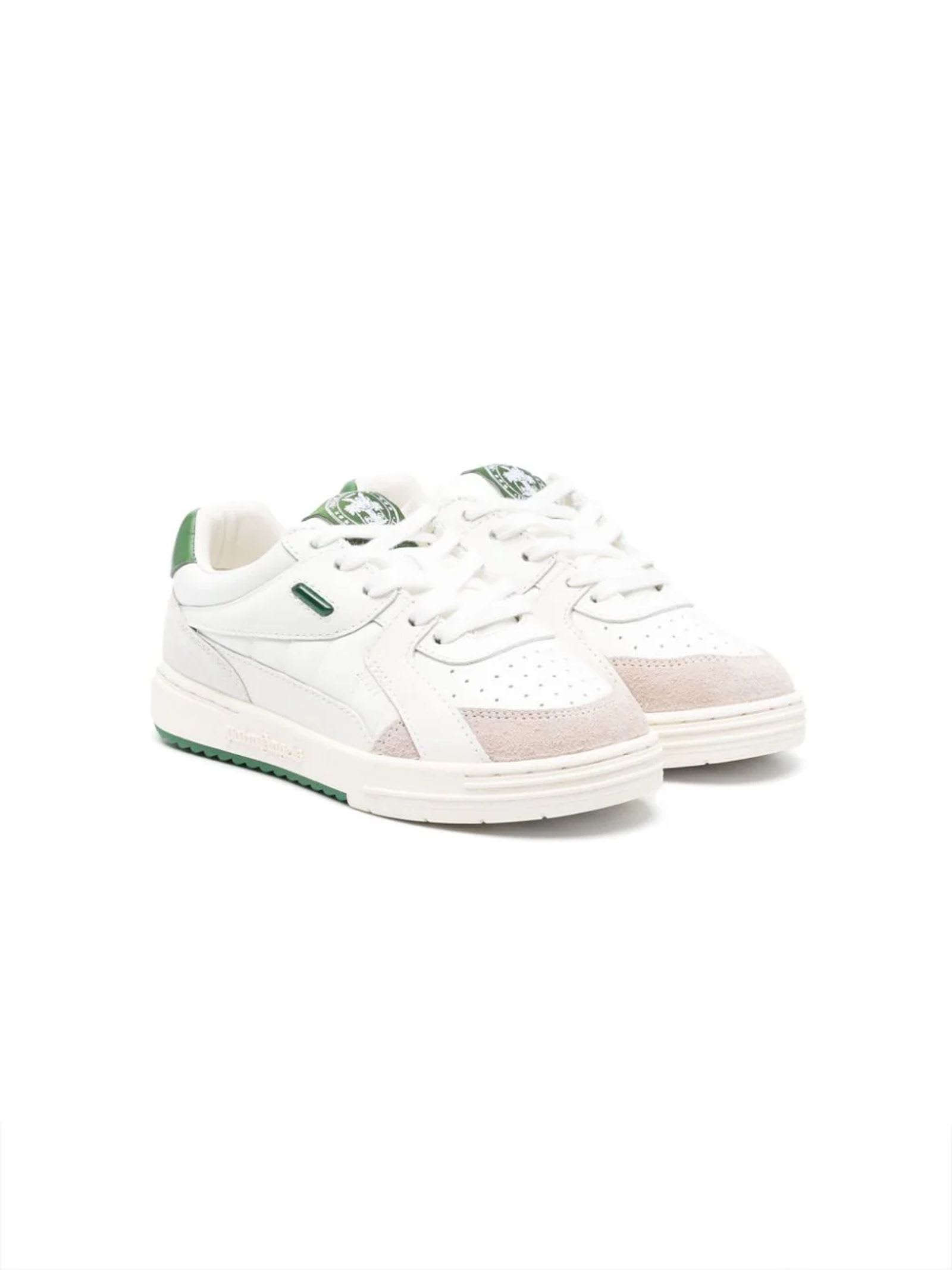 PALM ANGELS WHITE LEATHER SNEAKERS